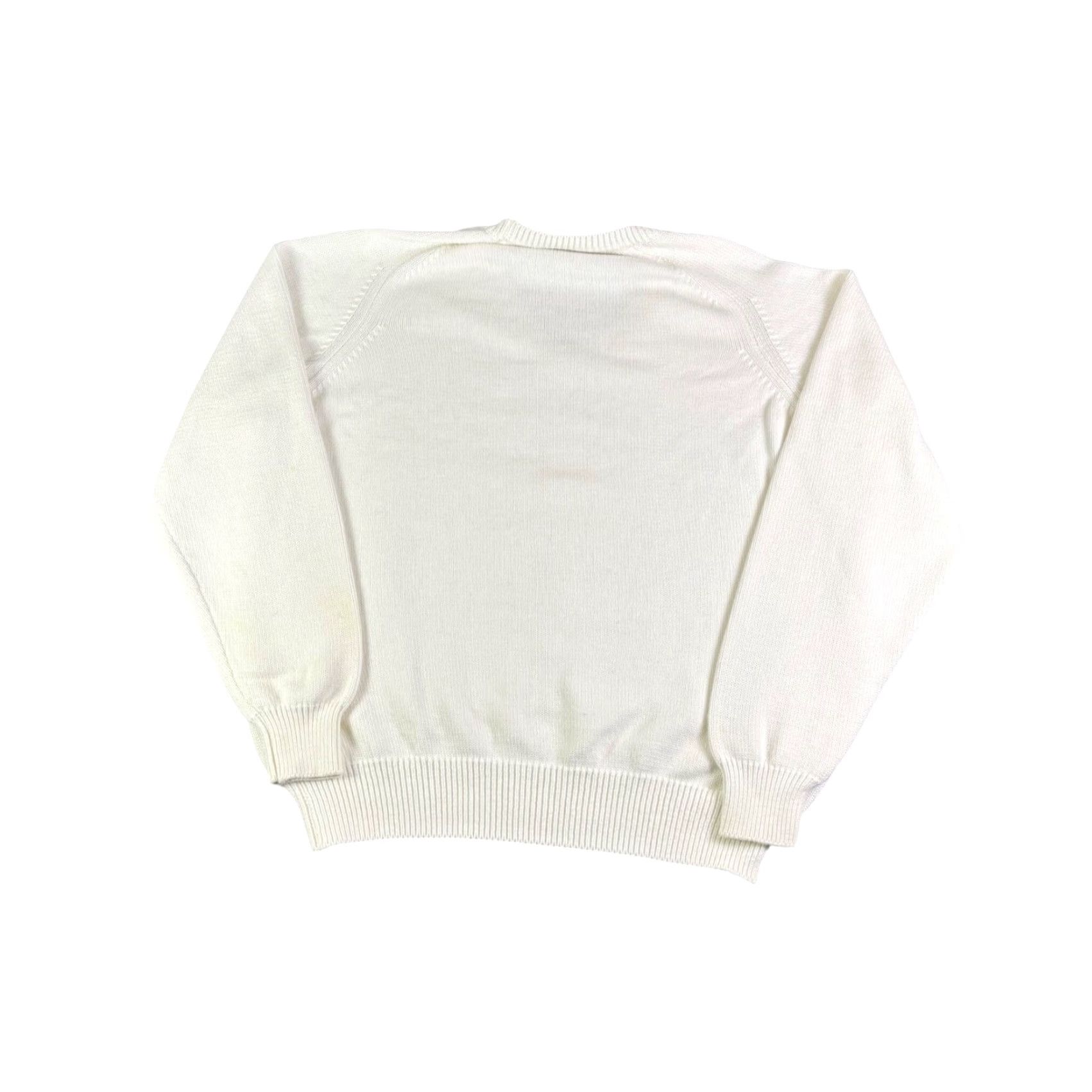 Lands' End VINTAGE Lands' End Mens XL Tall Cream V-Neck Sweater 100 Cotton Made USA 90s Size US XL / EU 56 / 4 - 2 Thumbnail