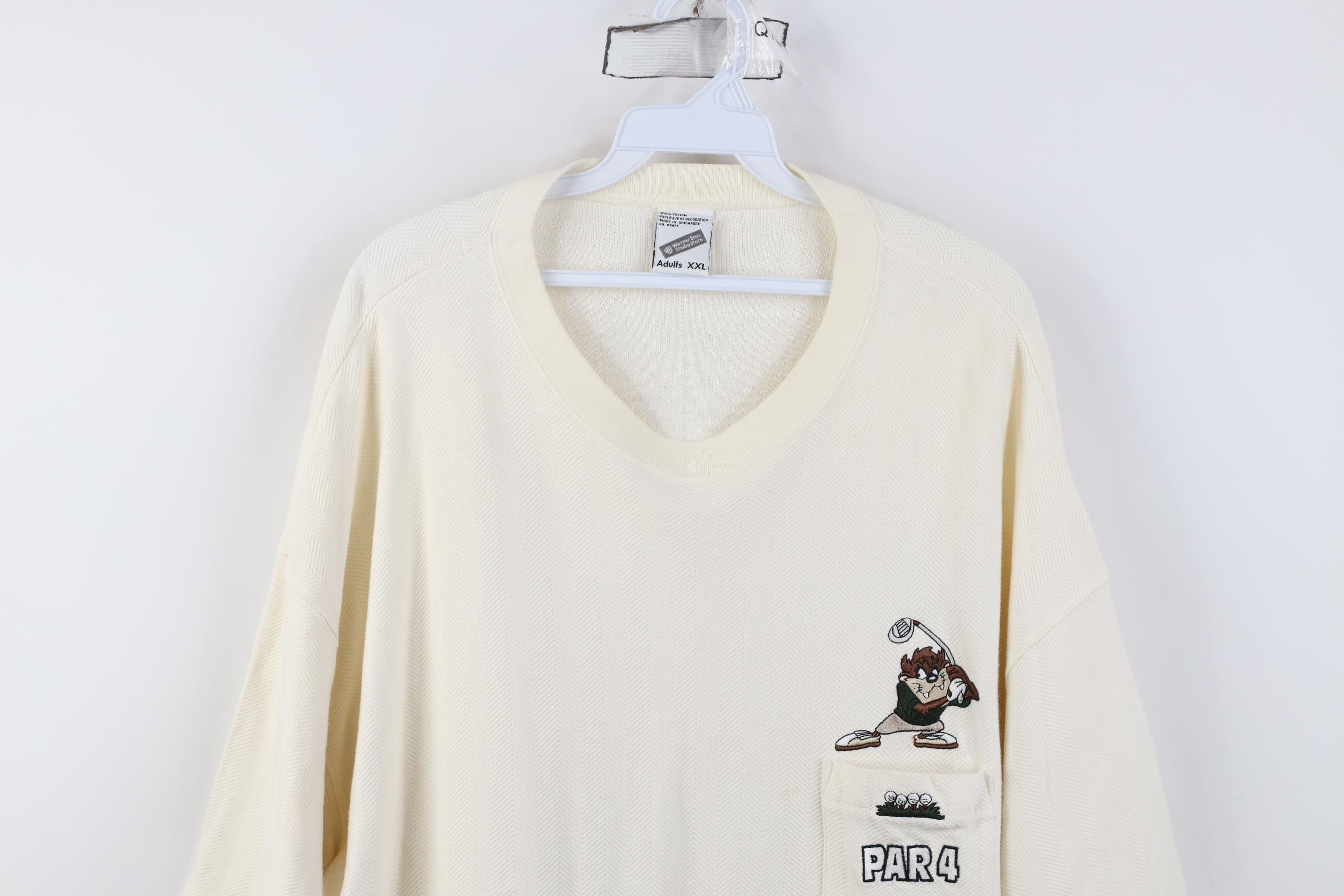 Vintage Vintage 90s Looney Tunes Tazmanian Devil Golf Knit T-Shirt Size US XXL / EU 58 / 5 - 2 Thumbnail
