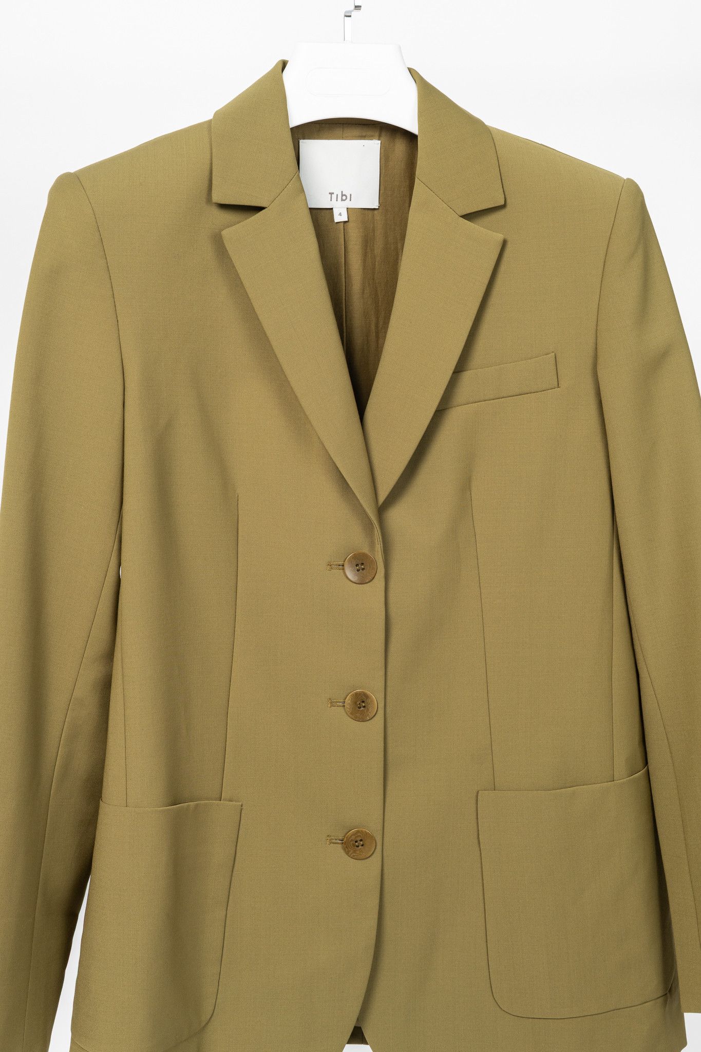Tibi Tibi Max Dark Hazel Tropical-Wool Blazer Size S / US 4 / IT 40 - 3 Thumbnail