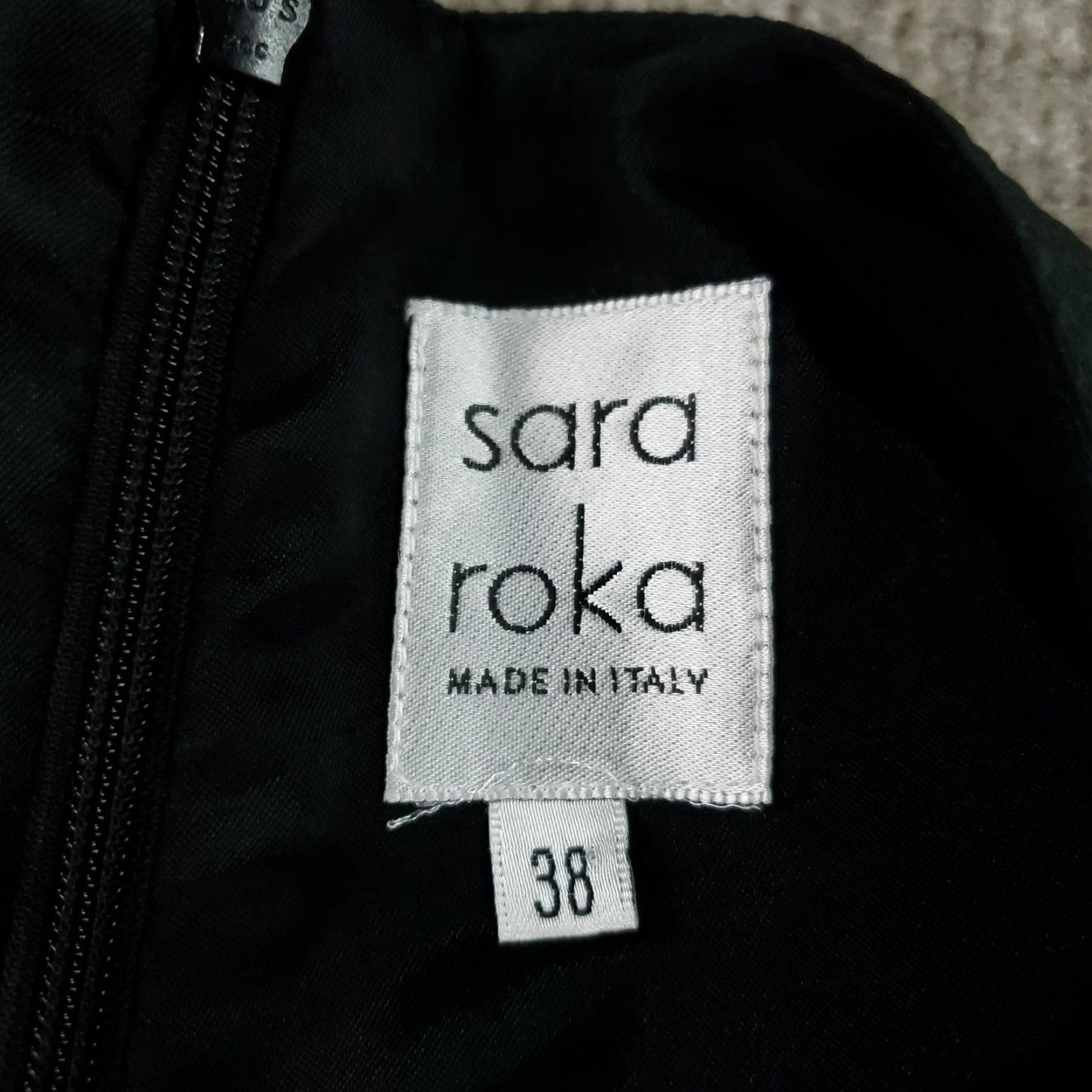 Vintage VINTAGE Sara Roka Dress Womens 38 (US 2) Black Quilted Long Sleeve Pleated Embellished Size XS / US 0-2 / IT 36-38 - 6 Thumbnail