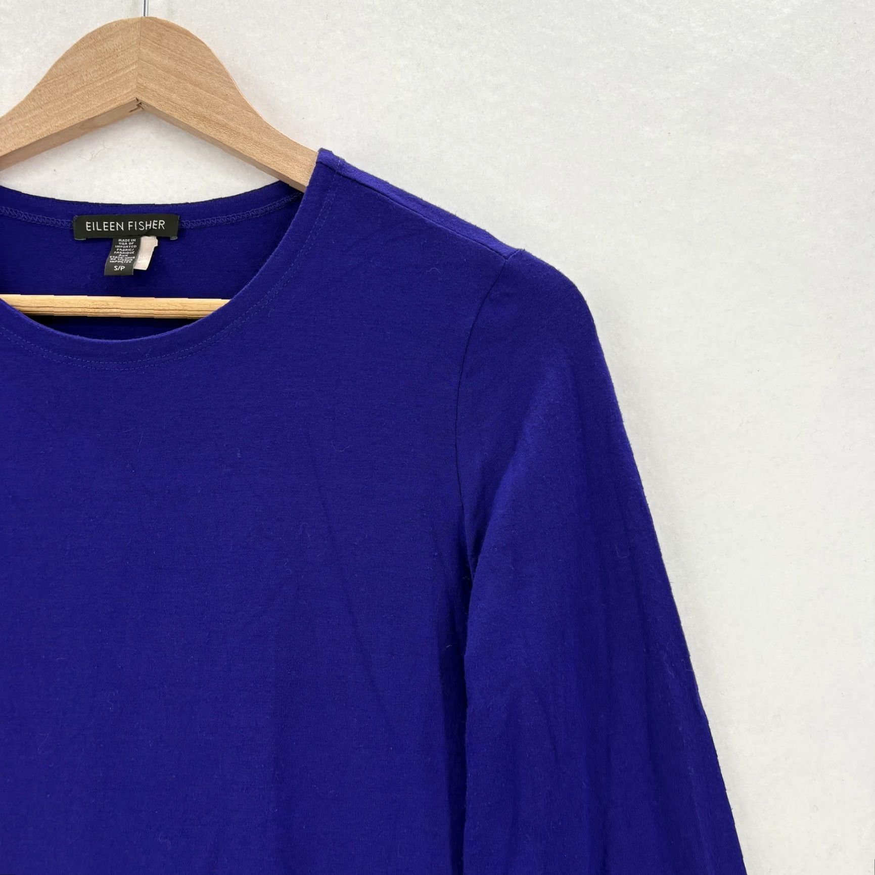 Eileen Fisher Eileen Fisher Shirt Womens Small Blue Long Sleeve Stretch Jersey Casual Pullover Size S / US 4 / IT 40 - 2 Thumbnail