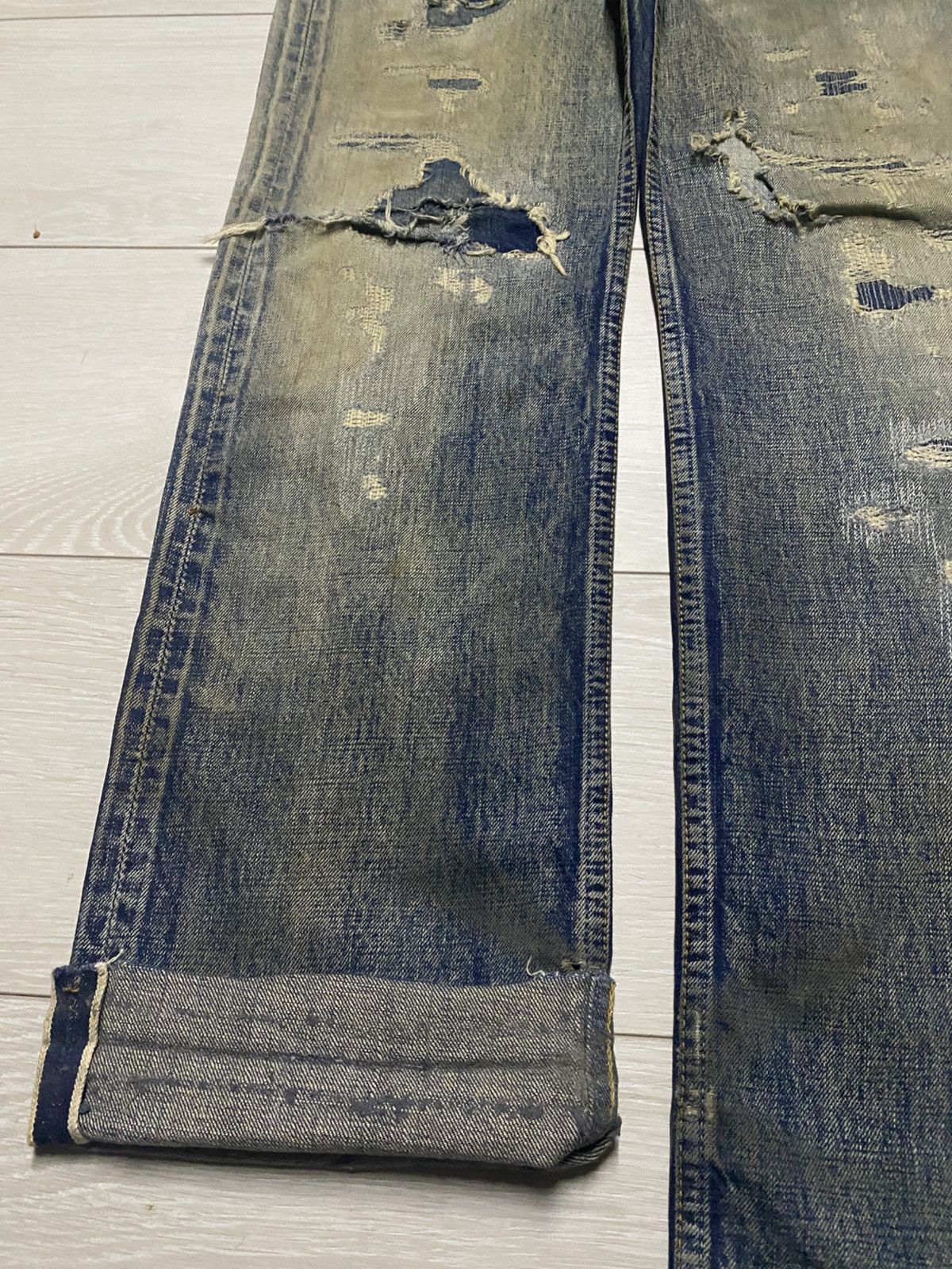 FDMTL Classic Straight Denim Crazy Mud Wash Jeans Size US 33 - 9 Thumbnail