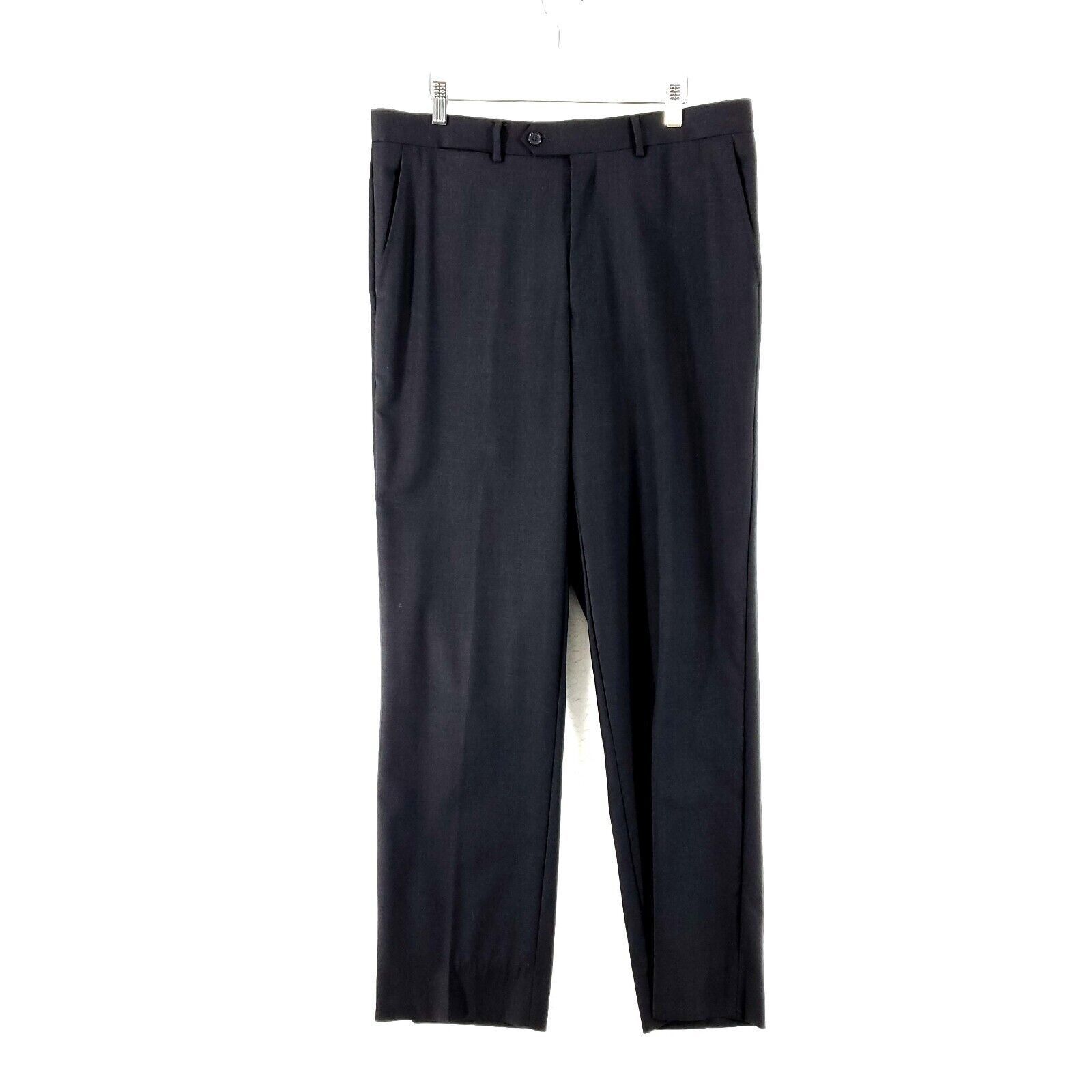 Pronto Uomo Pronto Uomo Platinum Super 100s Wool Gray Mid Rise Dress Pan Size 36R - 1 Thumbnail