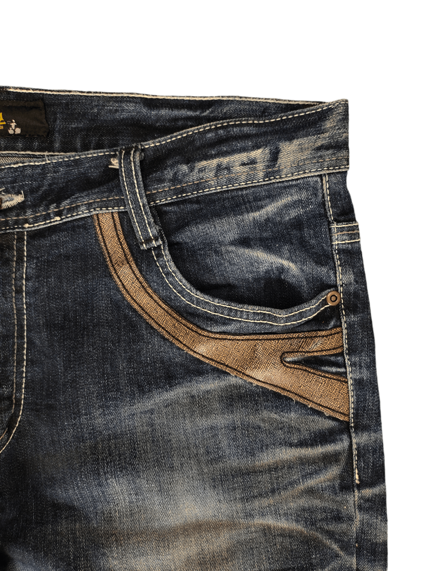 Artful Dodger Vintage Y2k Cloud 72 Embroidered Pocket Clawmark Faded Jeans Size US 36 / EU 52 - 10 Thumbnail