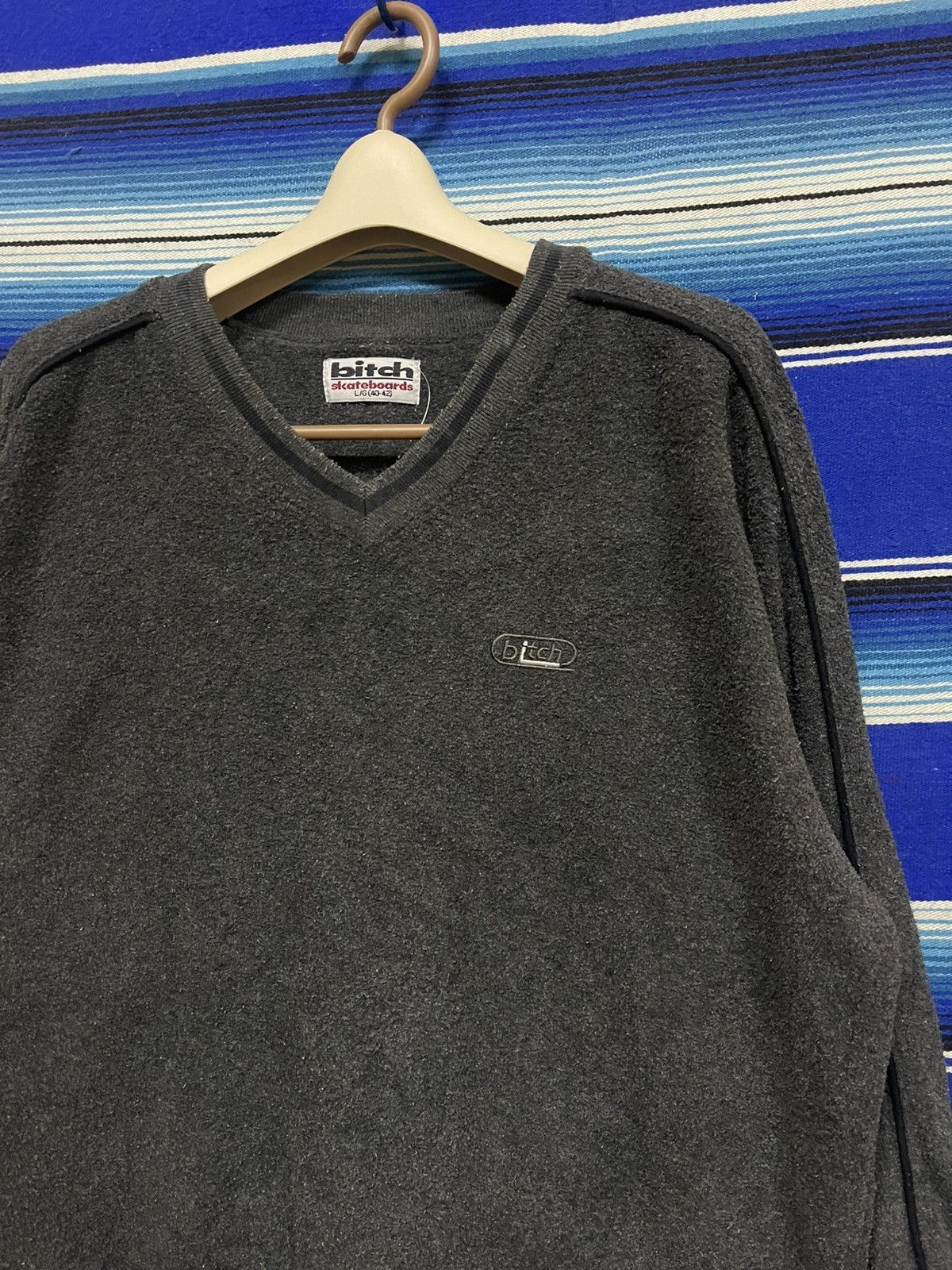 Vintage 🔥RARE Vintage 90s BITCH Skateboard Sweatshirt Size US L / EU 52-54 / 3 - 2 Thumbnail