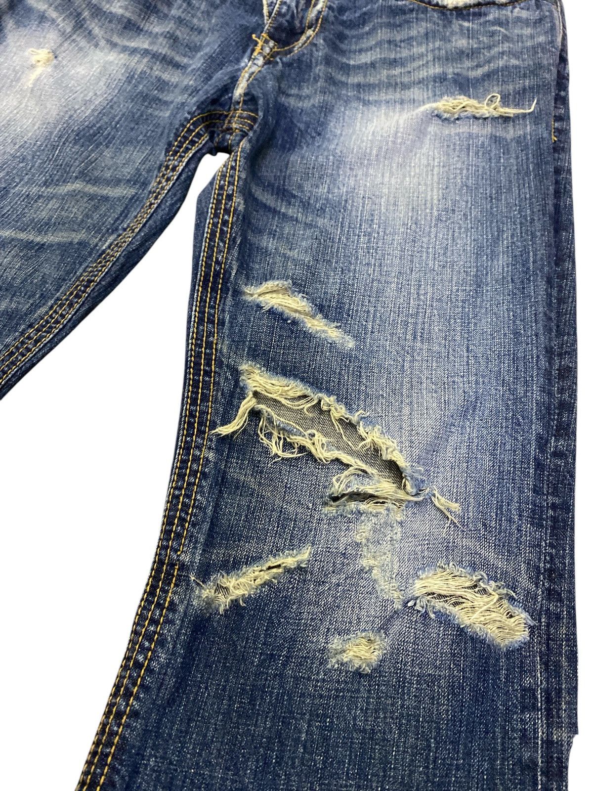 Hysteric Glamour × If Six Was Nine × Japanese Brand Flared Jeans by Trim Co Ltd Distressed Denim Size US 34 / EU 50 - 4 Thumbnail