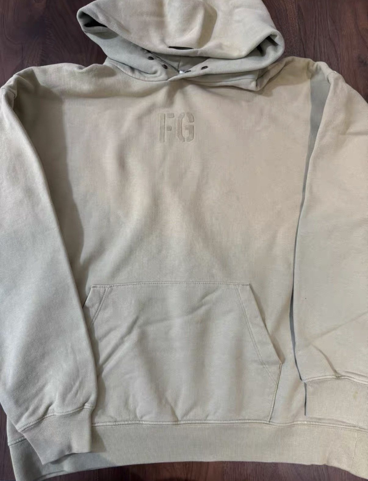 Fear of God Fear of God Matcha FG Flocked Hoodie J34 Size US S / EU 44-46 / 1 - 1 Thumbnail