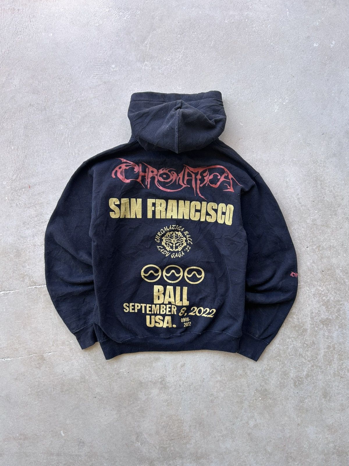Band Tees × Vintage LADY GAGA OFFICIAL 2022 CHROMATICA BALL TOUR LONDON HOODIE Size US S / EU 44-46 / 1 - 1 Thumbnail