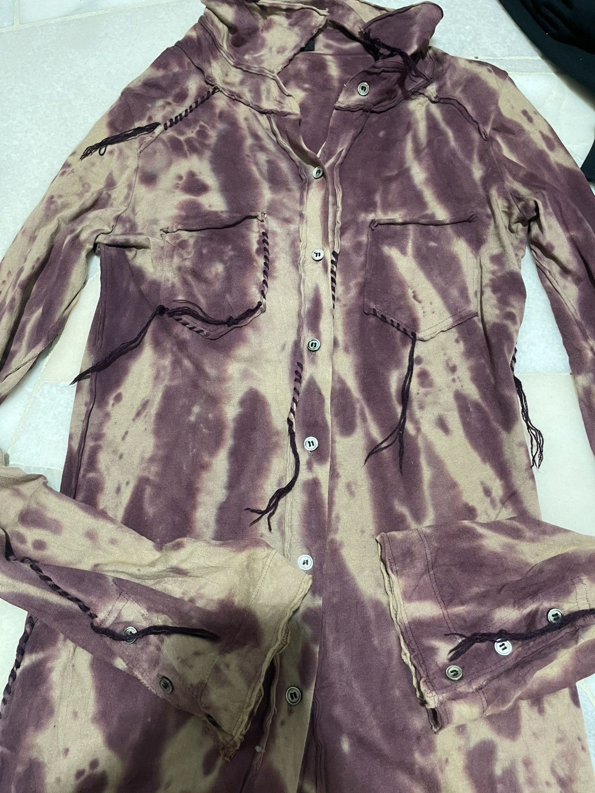 If Six Was Nine Barak Button Ups With Laces tye dye style Size US XXS / EU 40 - 10 Thumbnail