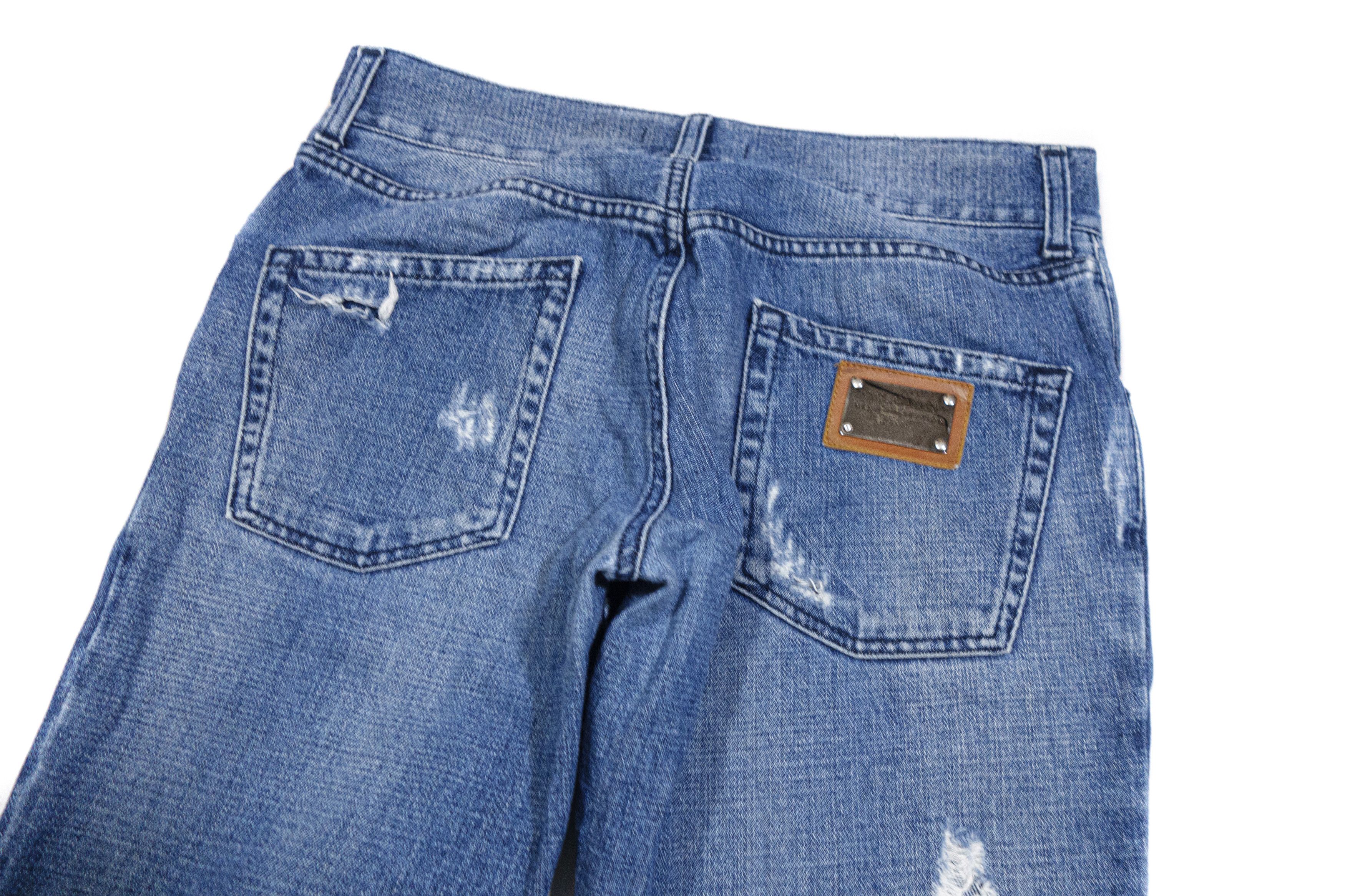 Dolce & Gabbana Class 16 Logo Metal Mud Distressed Jeans Size US 32 / EU 48 - 4 Thumbnail