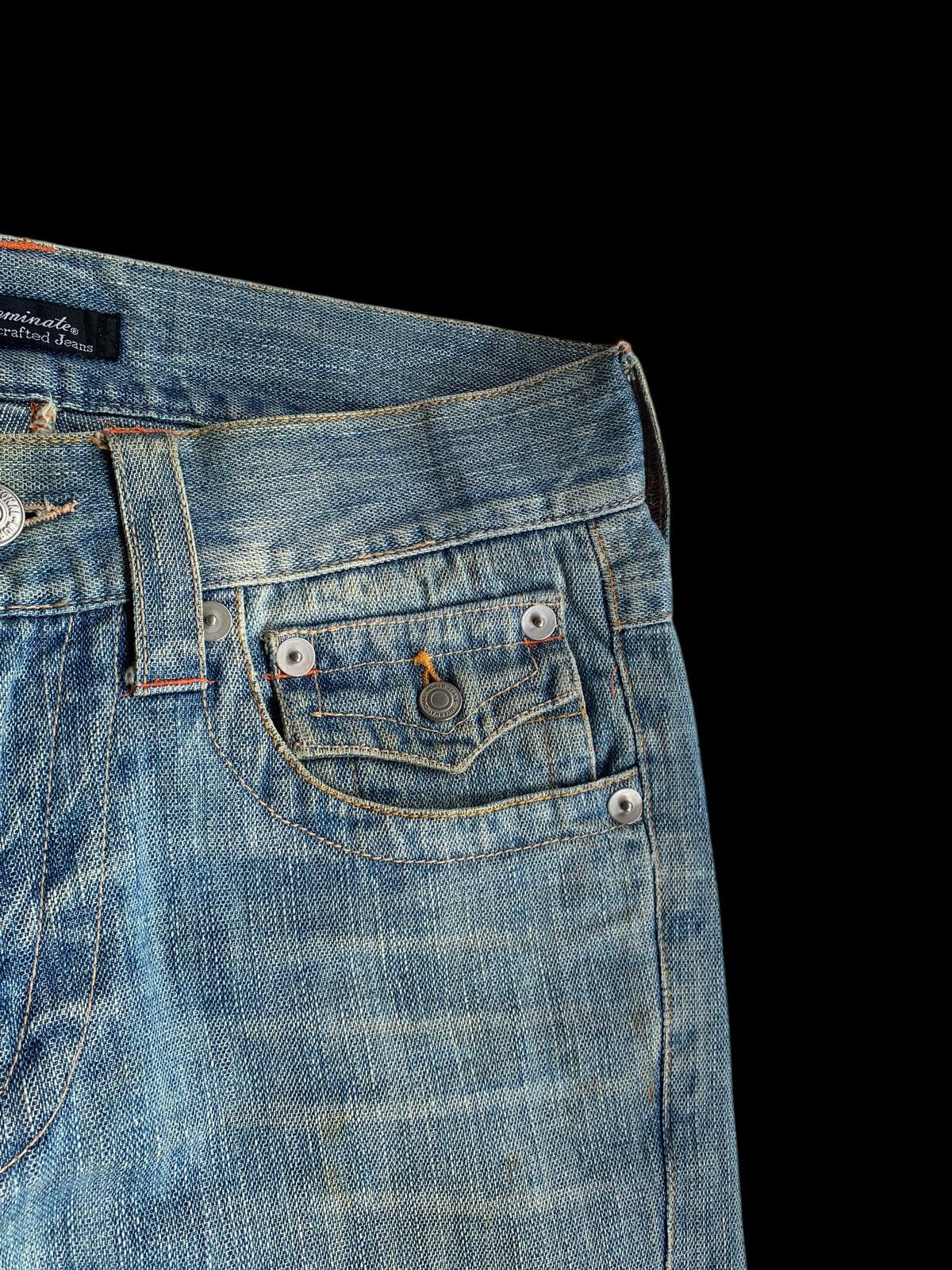 Tornado Mart FLARE💥 DOMINATE HANDCRAFTED JEANS PUNK STYLE DENIM☠️🎌 Size US 33 - 12 Thumbnail