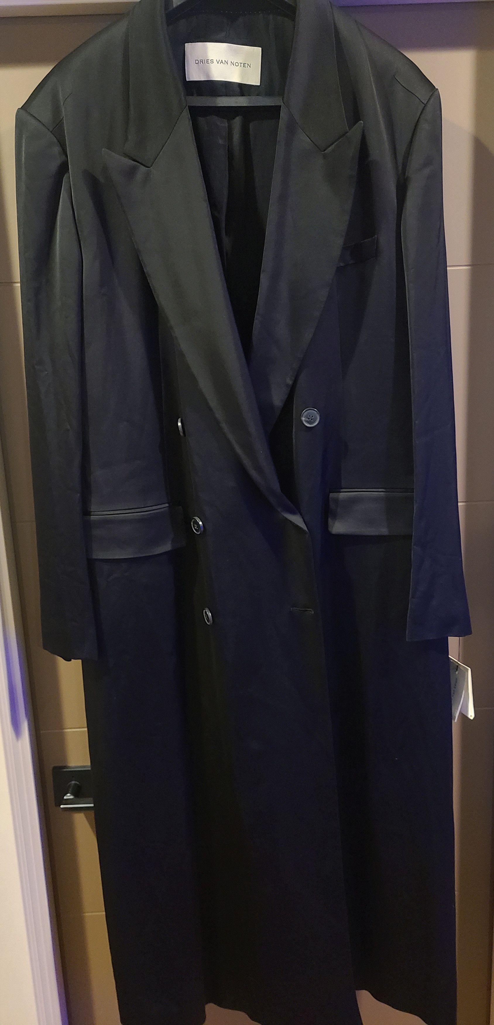 Dries Van Noten Dries Van Noten Black Oversized Double-Breasted Coat Size US L / EU 52-54 / 3 - 2 Thumbnail