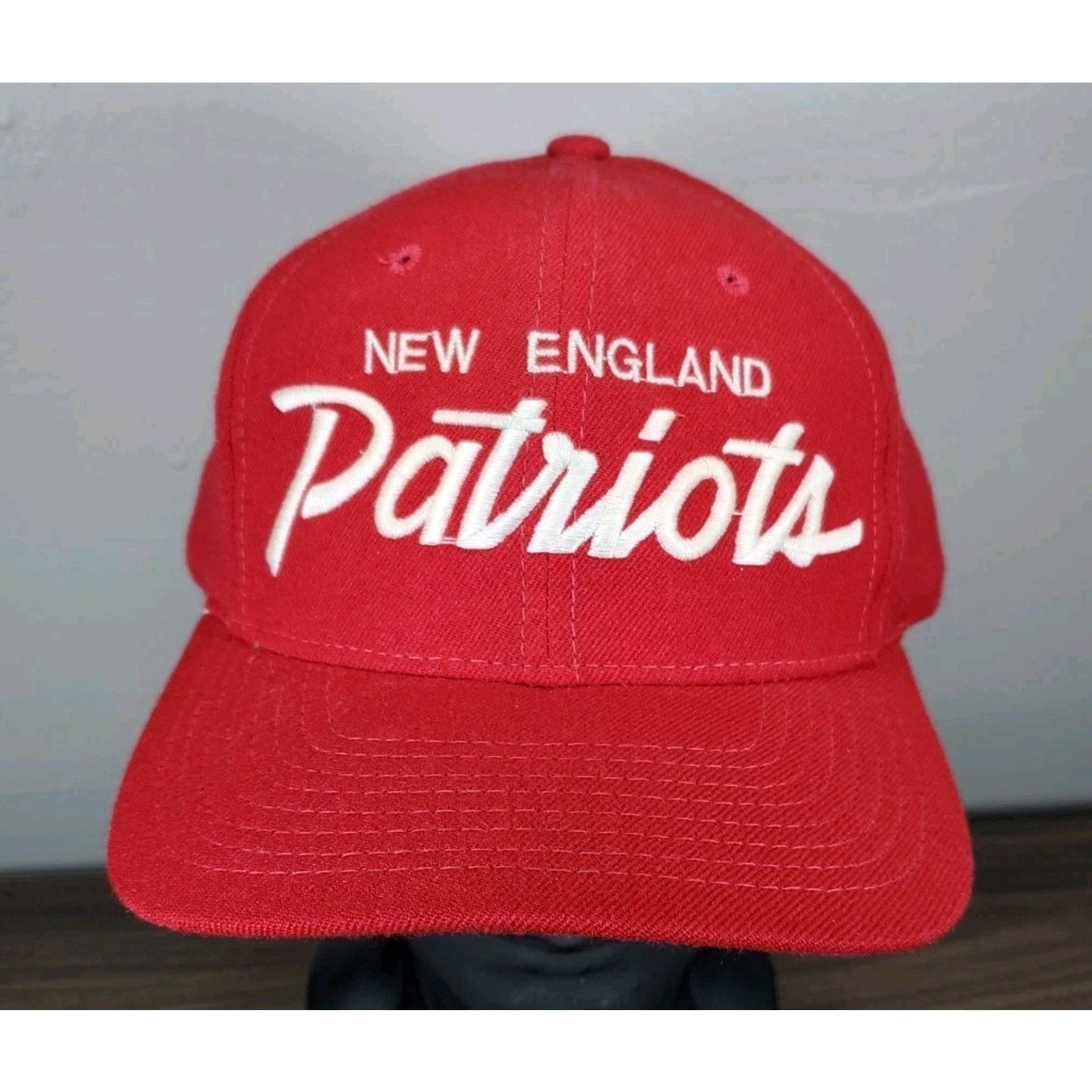 NFL × Sports Specialties × Vintage Vintage New England Patriots Script Hat Wool Snapback Cap Size ONE SIZE - 1 Thumbnail