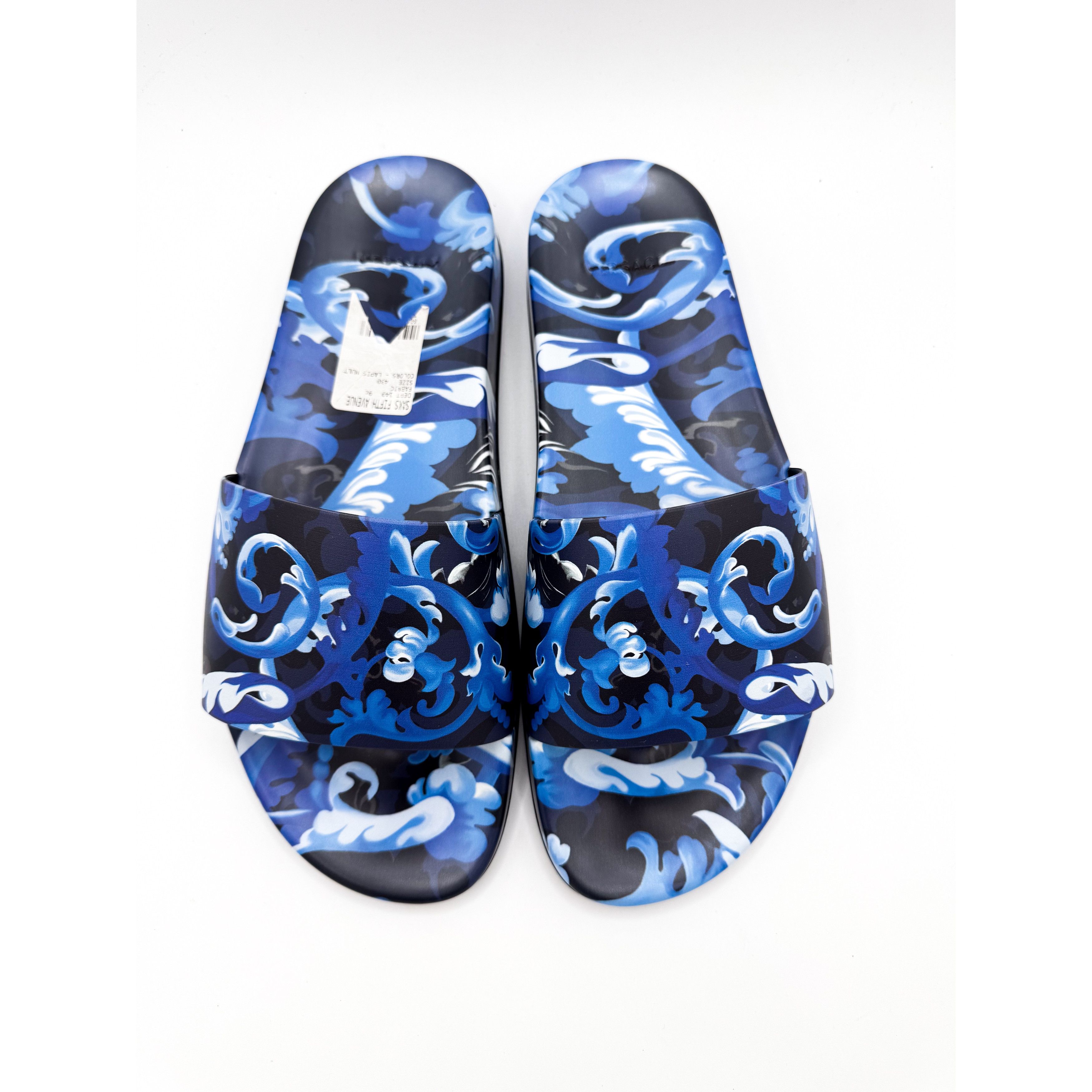 Versace Versace Blue Baroccoflage Slides US 10 / EU 43 Size US 10 / EU 43 - 3 Thumbnail