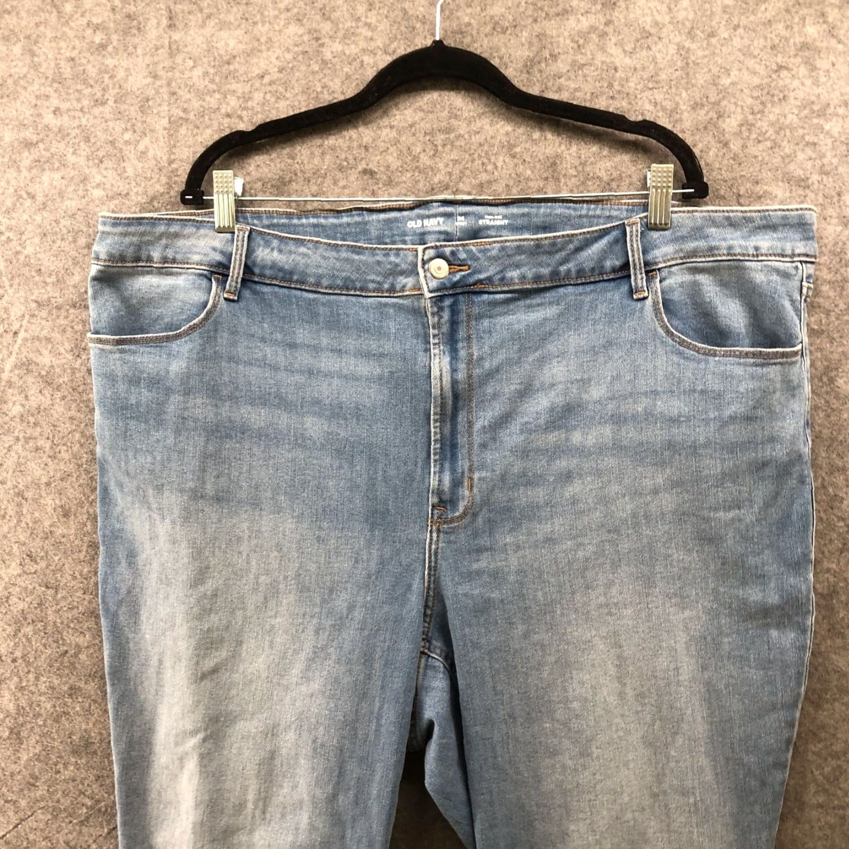 Old Navy Old Navy Jeans Womens Plus Size 26P High Rise Straight Light Wash Blue Denim 5-Pocket Stretch Short Inseam 27in Size 26" / US 2 / IT 38 - 3 Thumbnail