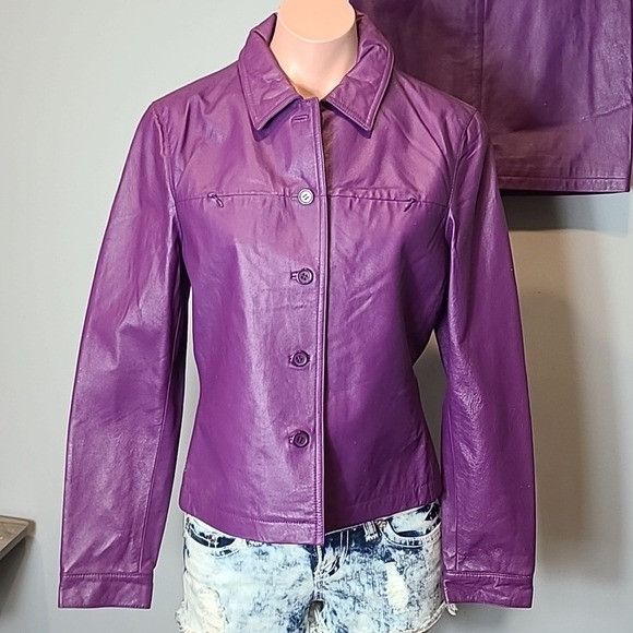 Vintage GENUINE LEATHER leather jacket and skirt set Womens 10 Punk Size L / US 10 / IT 46 - 2 Thumbnail