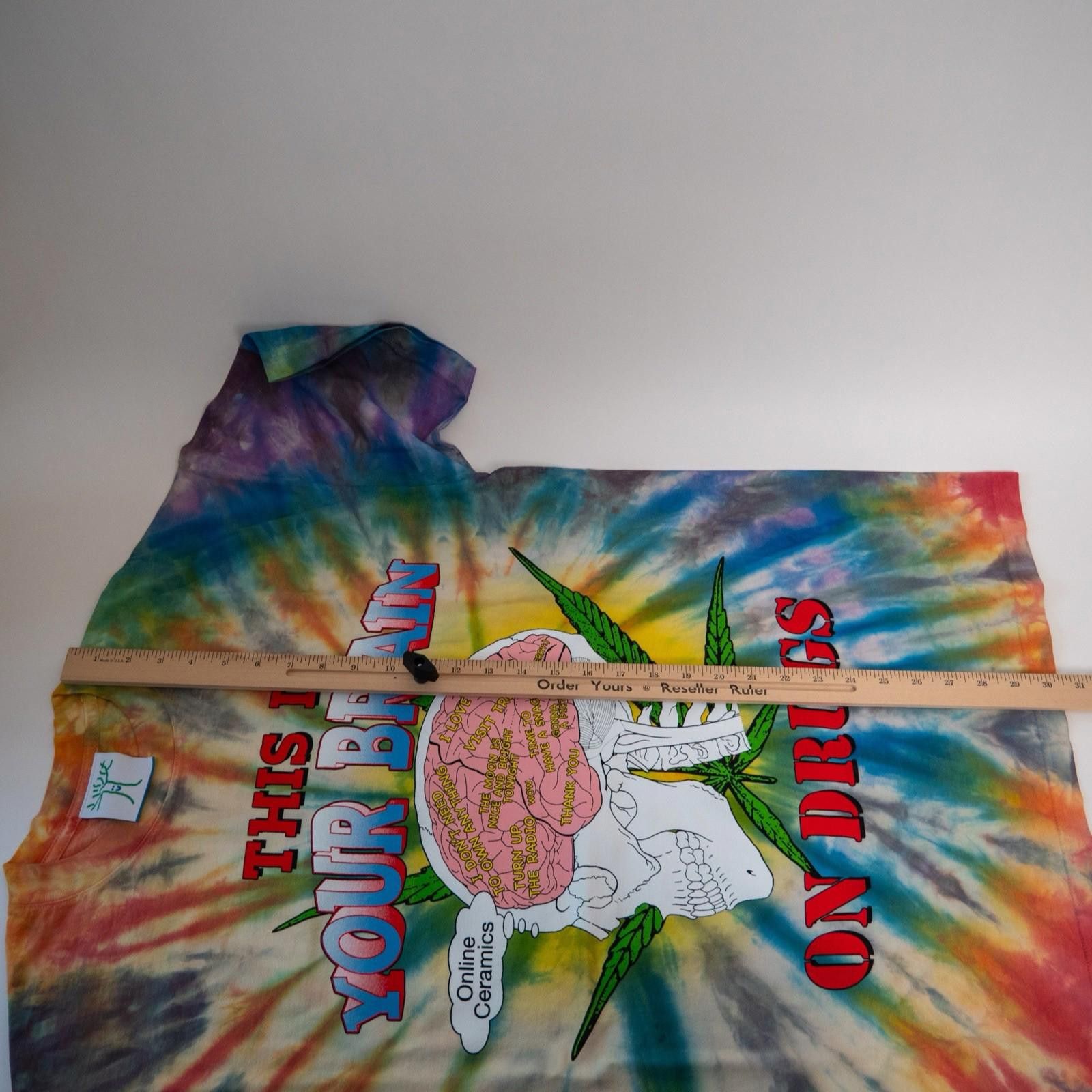 Online Ceramics Online Ceramics This Is Your Brain On Drugs Tie Dye Shirt L Size US L / EU 52-54 / 3 - 12 Thumbnail
