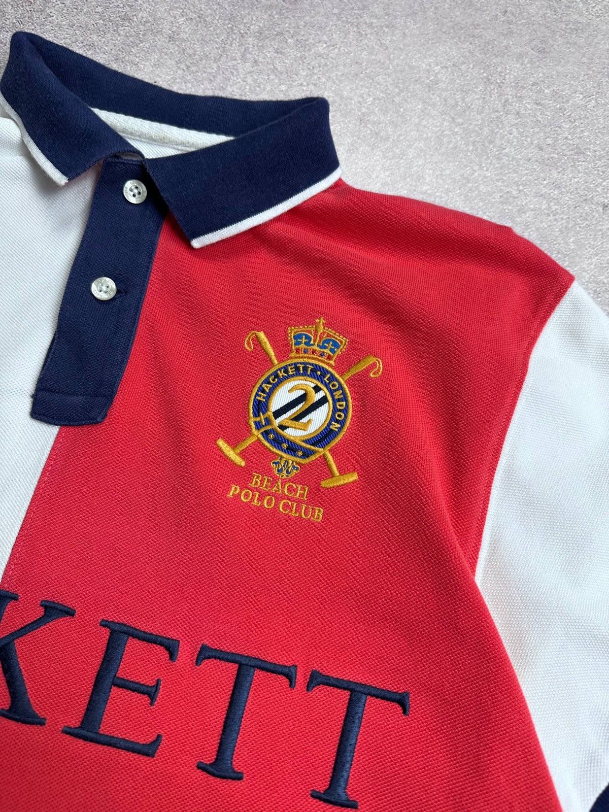Hackett Vintage 90s Hackett Big Logo Archival Polo Shirt m Size US M / EU 48-50 / 2 - 3 Thumbnail