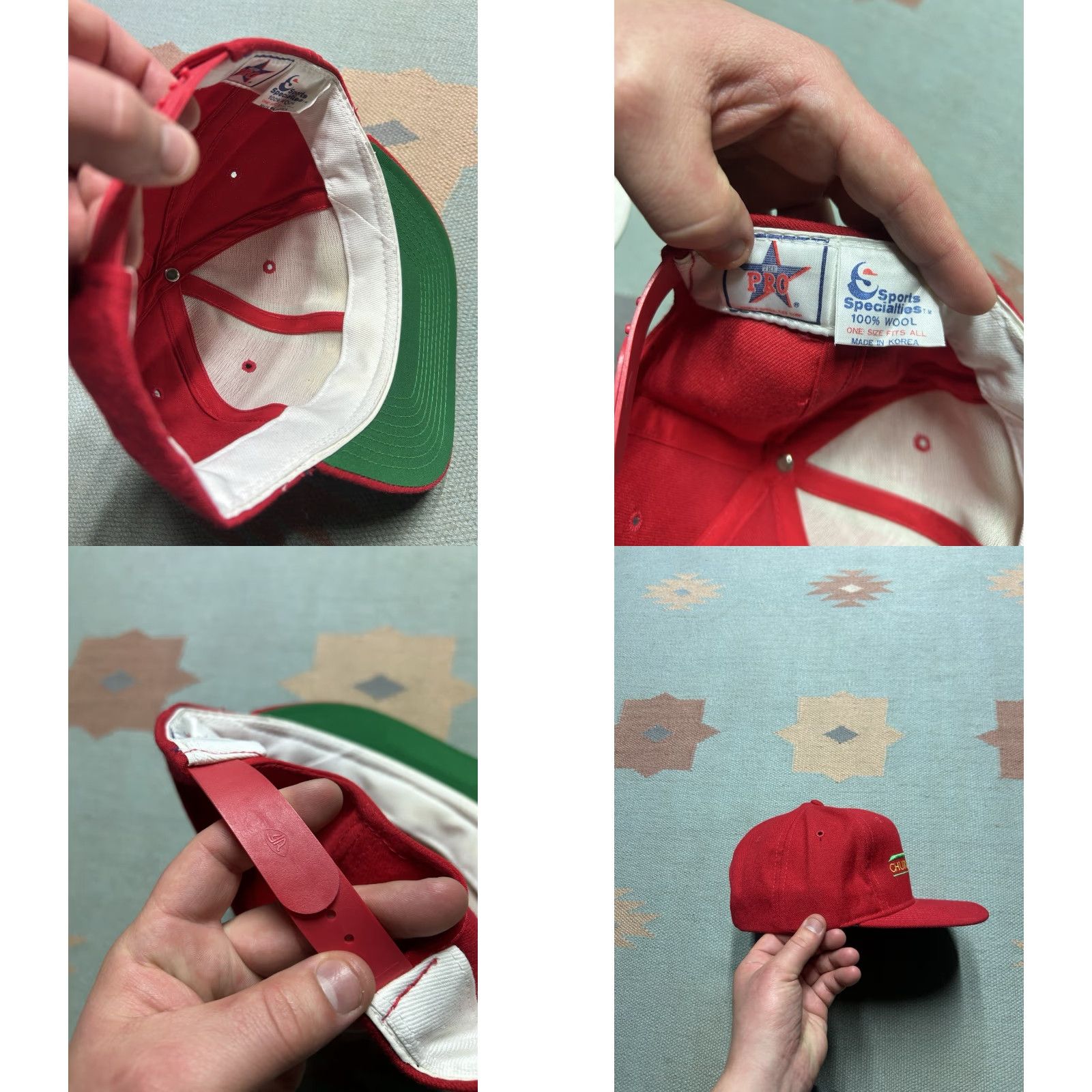 Sports Specialties VINTAGE Sports Specialties Snapback Hat Cap Wool Red Men's Adjustable Kentucky Derby Churchill Downs Derby Hat Size ONE SIZE - 8 Thumbnail