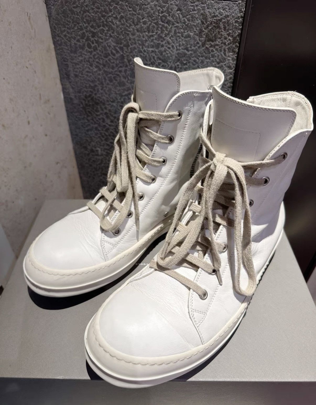Rick Owens Rick Owens Mainline Milk White High-Top Size US 8 / EU 41 - 2 Thumbnail
