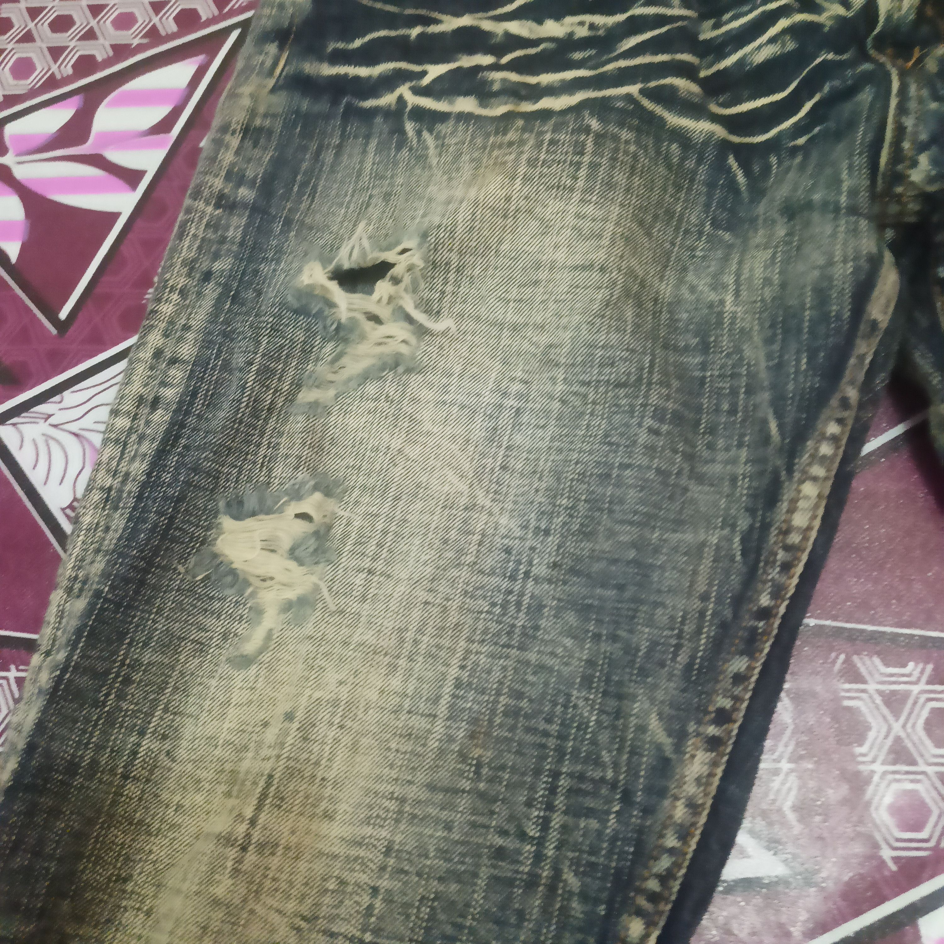 If Six Was Nine 💥Insane💥 Sick Sorridere Japan Flared Distressed Jeans Size US 30 / EU 46 - 4 Thumbnail
