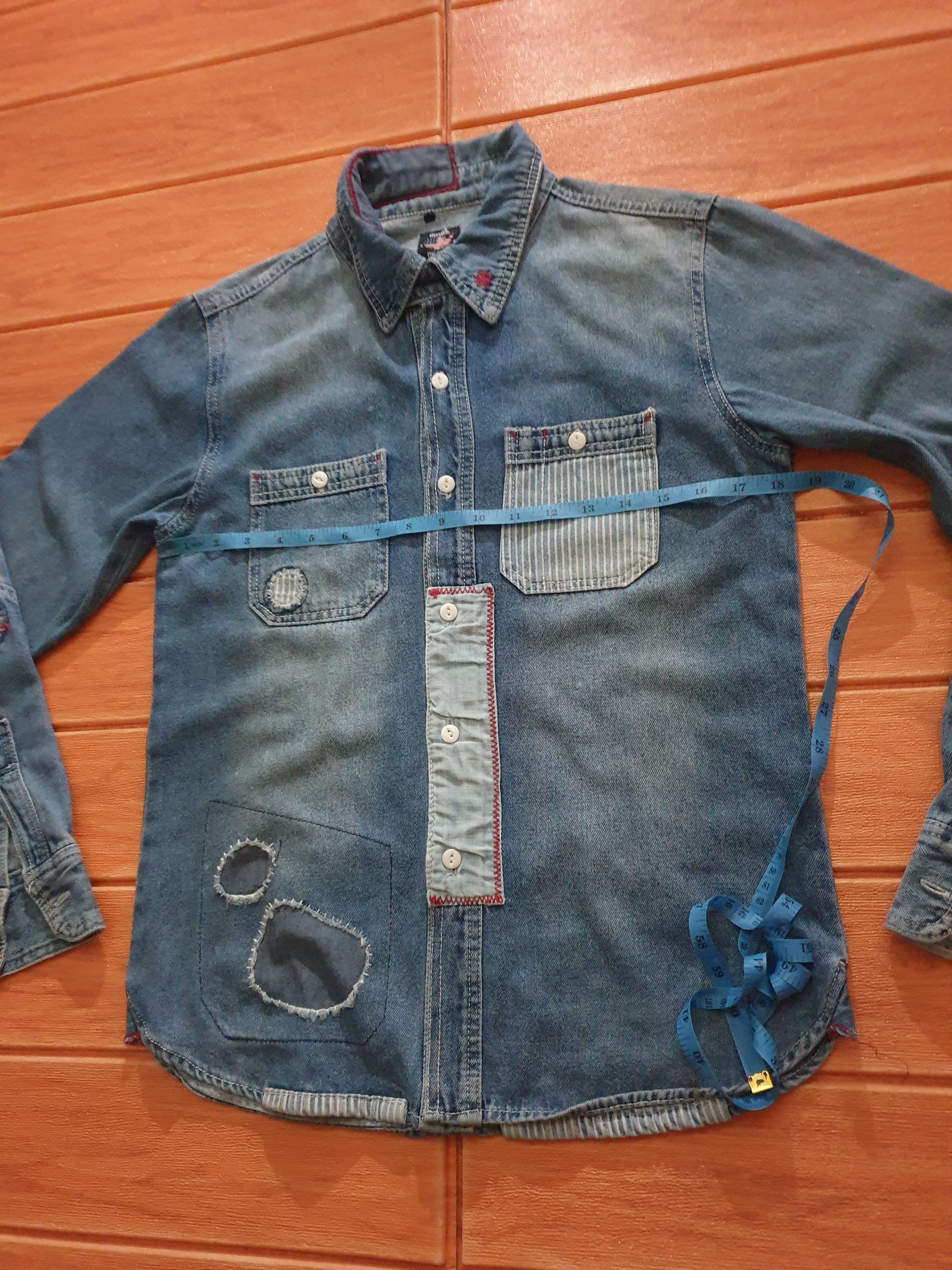 PPFM 💥BONDS PEACE Shashiko Chambray shirt Size US S / EU 44-46 / 1 - 6 Thumbnail