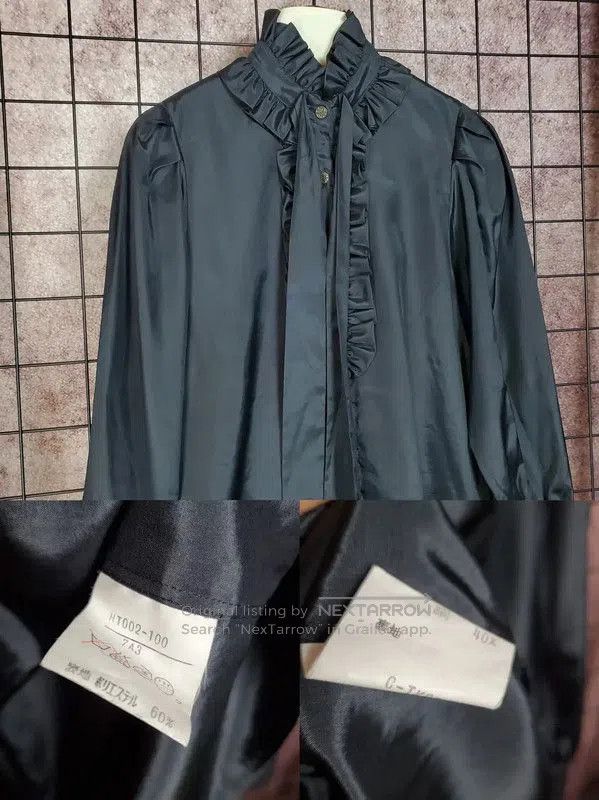 Yves Saint Laurent YSL Black Silk Blend Long Sleeve Blouse . Size S / US 4 / IT 40 - 4 Thumbnail