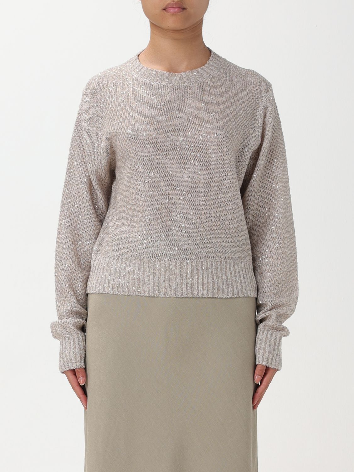 image of Brunello Cucinelli Sweater Woman Beige, Women's (Size Large)