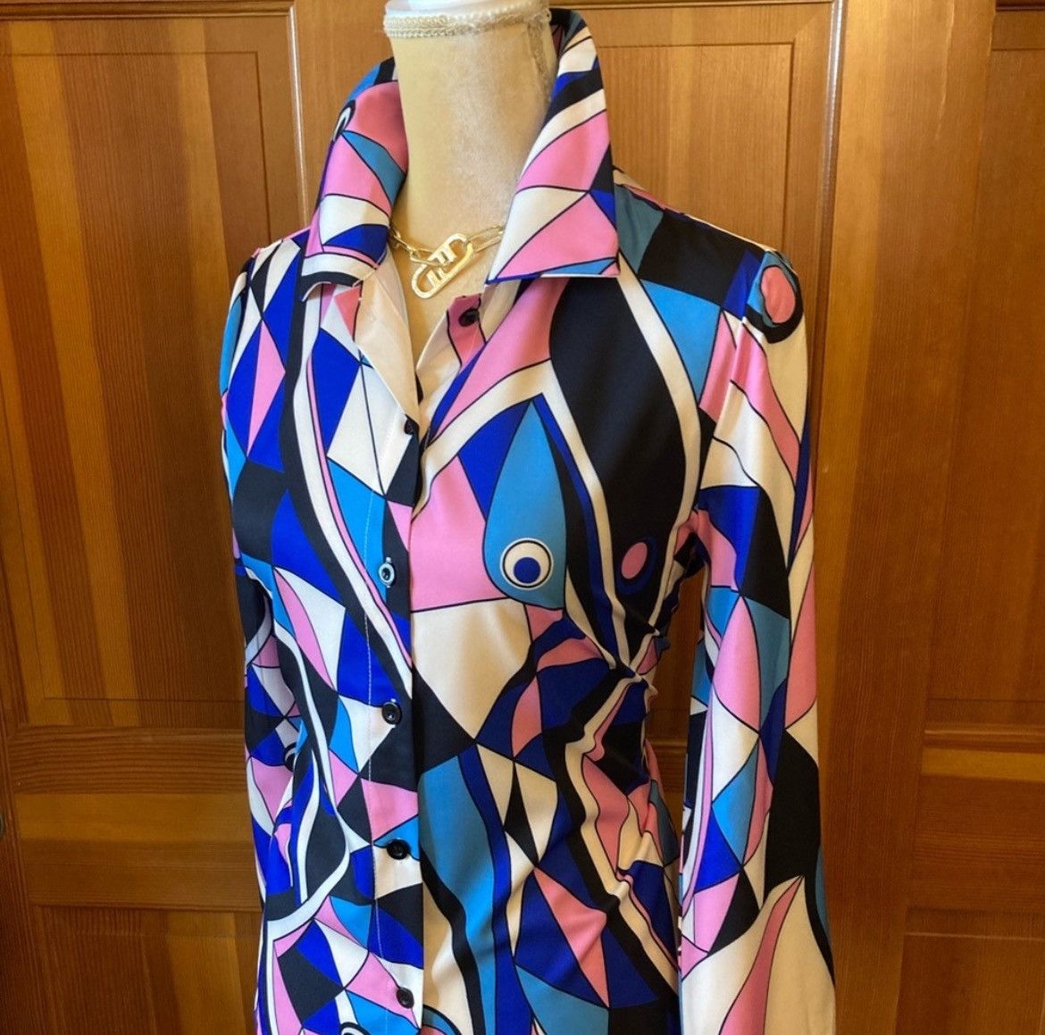 Designer × Other Nwt, Lavishly Paris Gorgeous Multicolored Artdeco Blouse Size M / US 6-8 / IT 42-44 - 2 Thumbnail