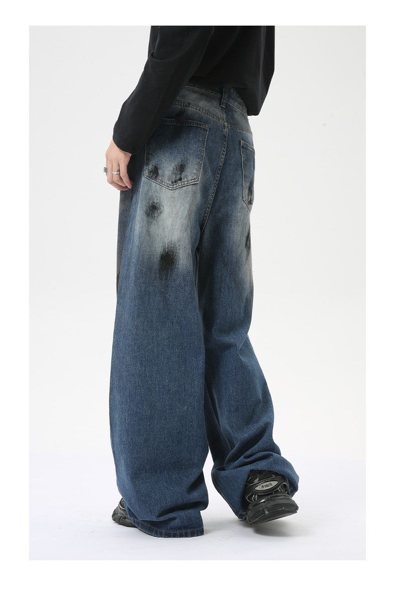 Japanese Brand × Jean Street Fashion Ink-Splashed Straight Washed Jeans Size US 32 / EU 48 - 4 Thumbnail