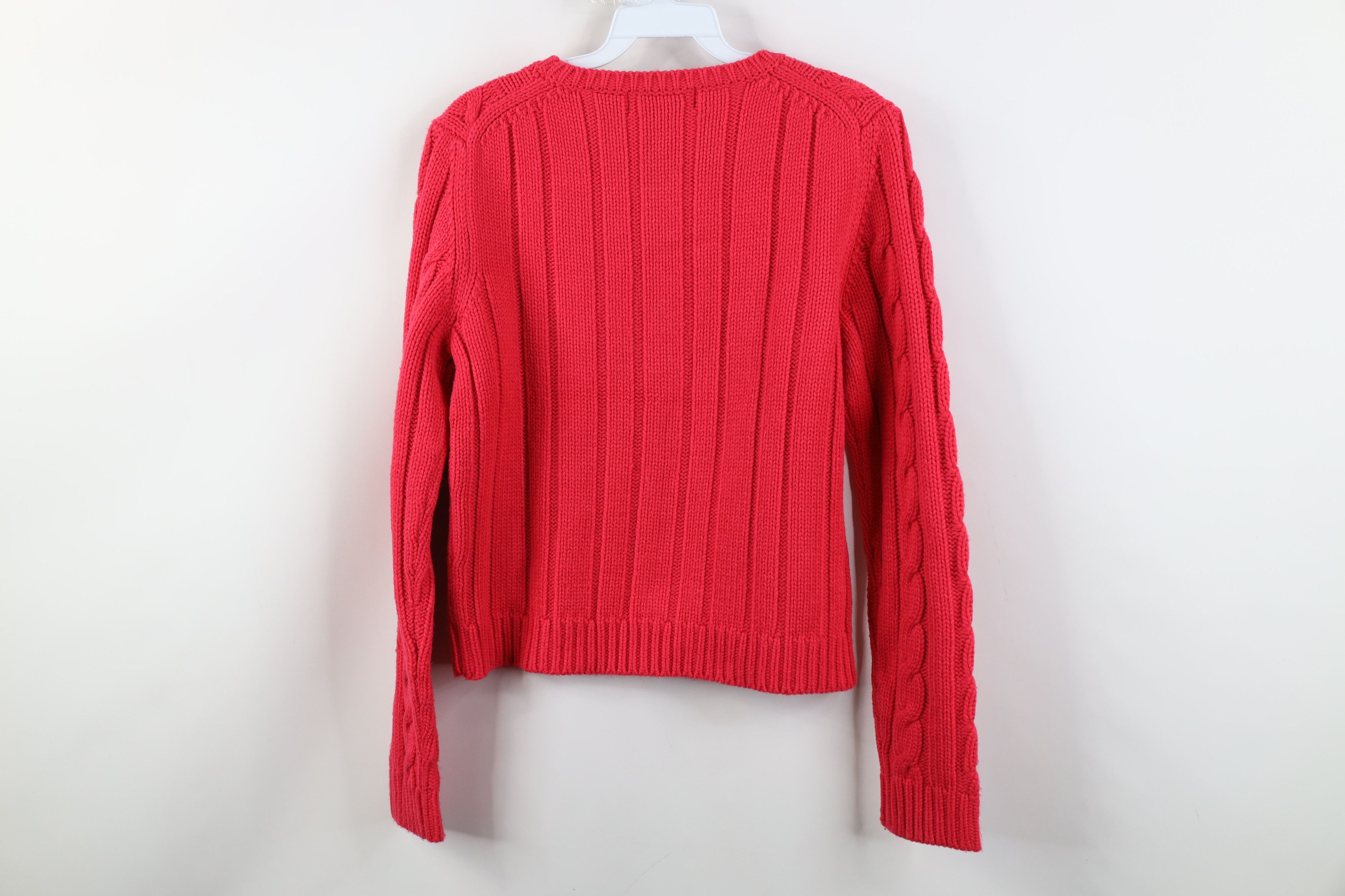 Express Vintage 90s Y2K Express Babydoll Chunky Cable Knit Sweater Size L / US 10 / IT 46 - 7 Thumbnail