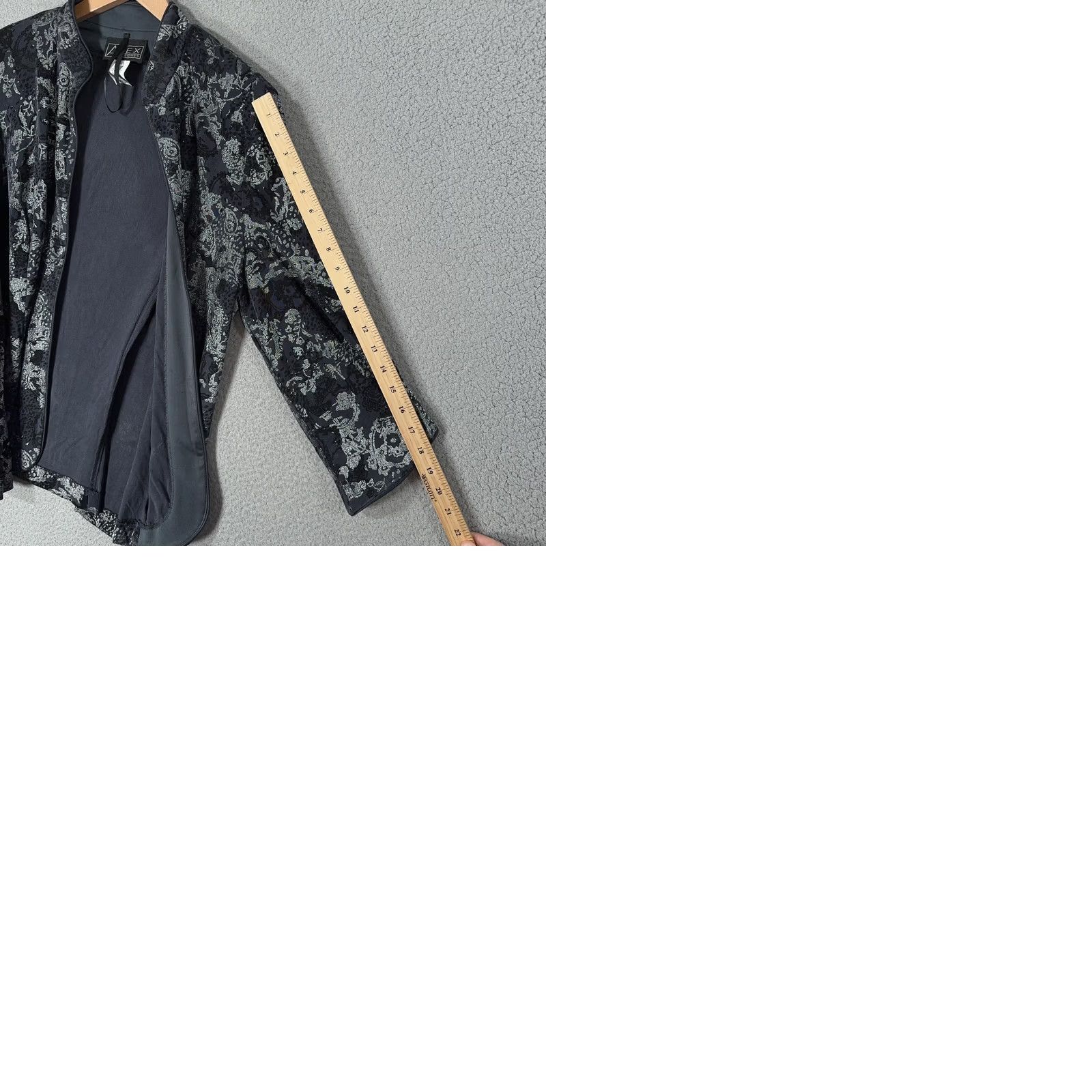 Alex Evenings VINTAGE Alex Evenings Jacket Womens XL Black Floral Metallic Open Front Formal Cardian Size XL / US 12-14 / IT 48-50 - 9 Thumbnail