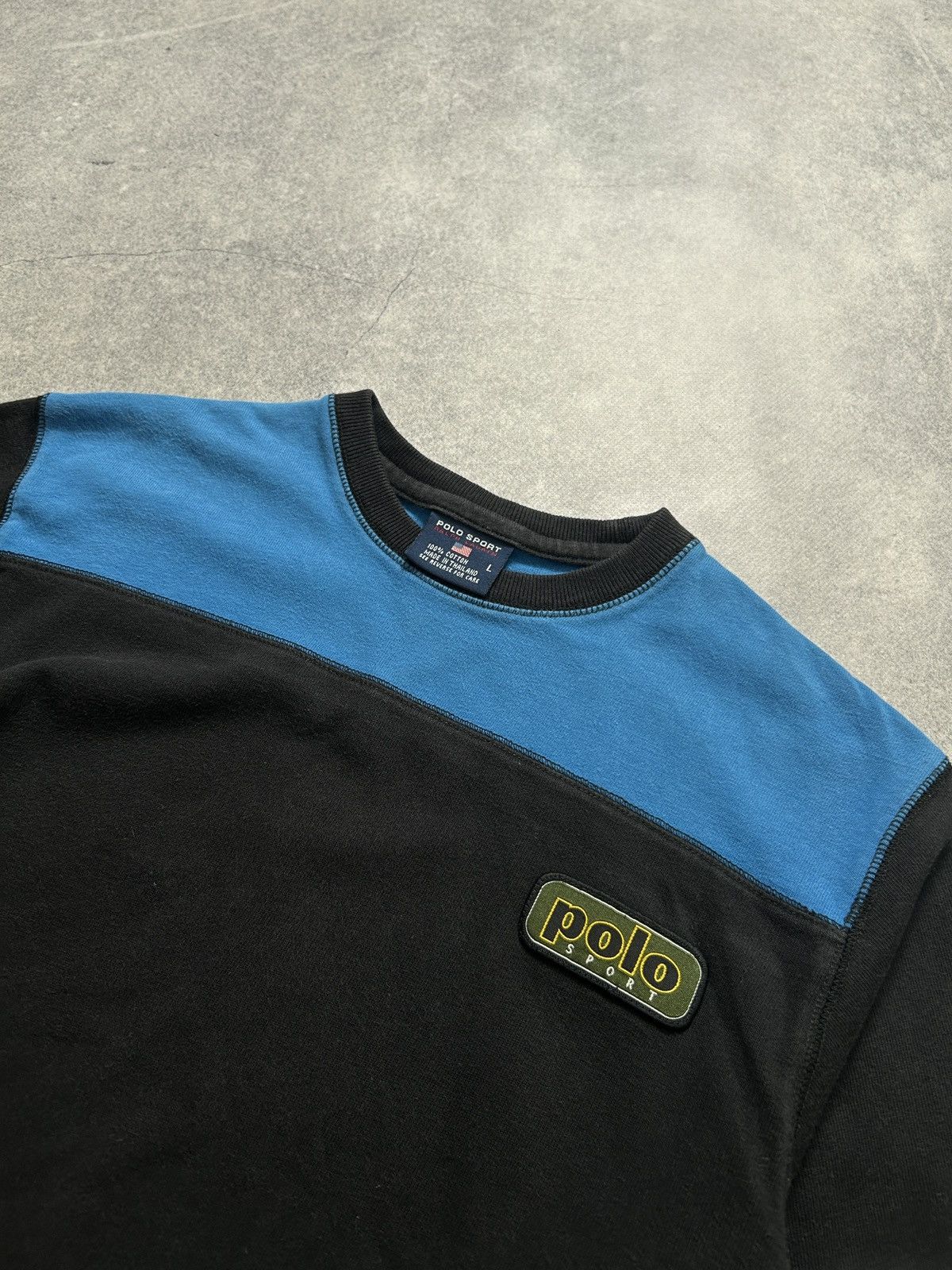 Polo Ralph Lauren Vintage Polo Sport Striped sweatshirt mens blue/yellow mens Size US M / EU 48-50 / 2 - 3 Thumbnail