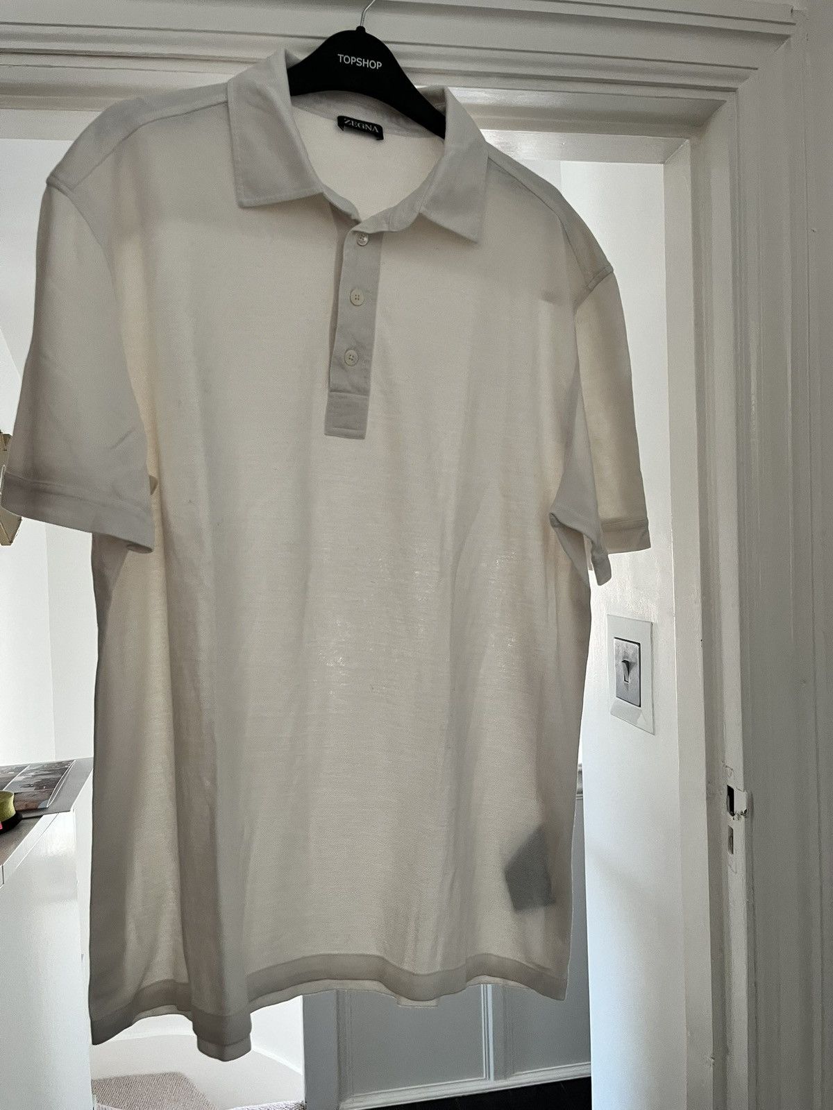 Ermenegildo Zegna Zegna white cotton polo size large Size US L / EU 52-54 / 3 - 1 Thumbnail