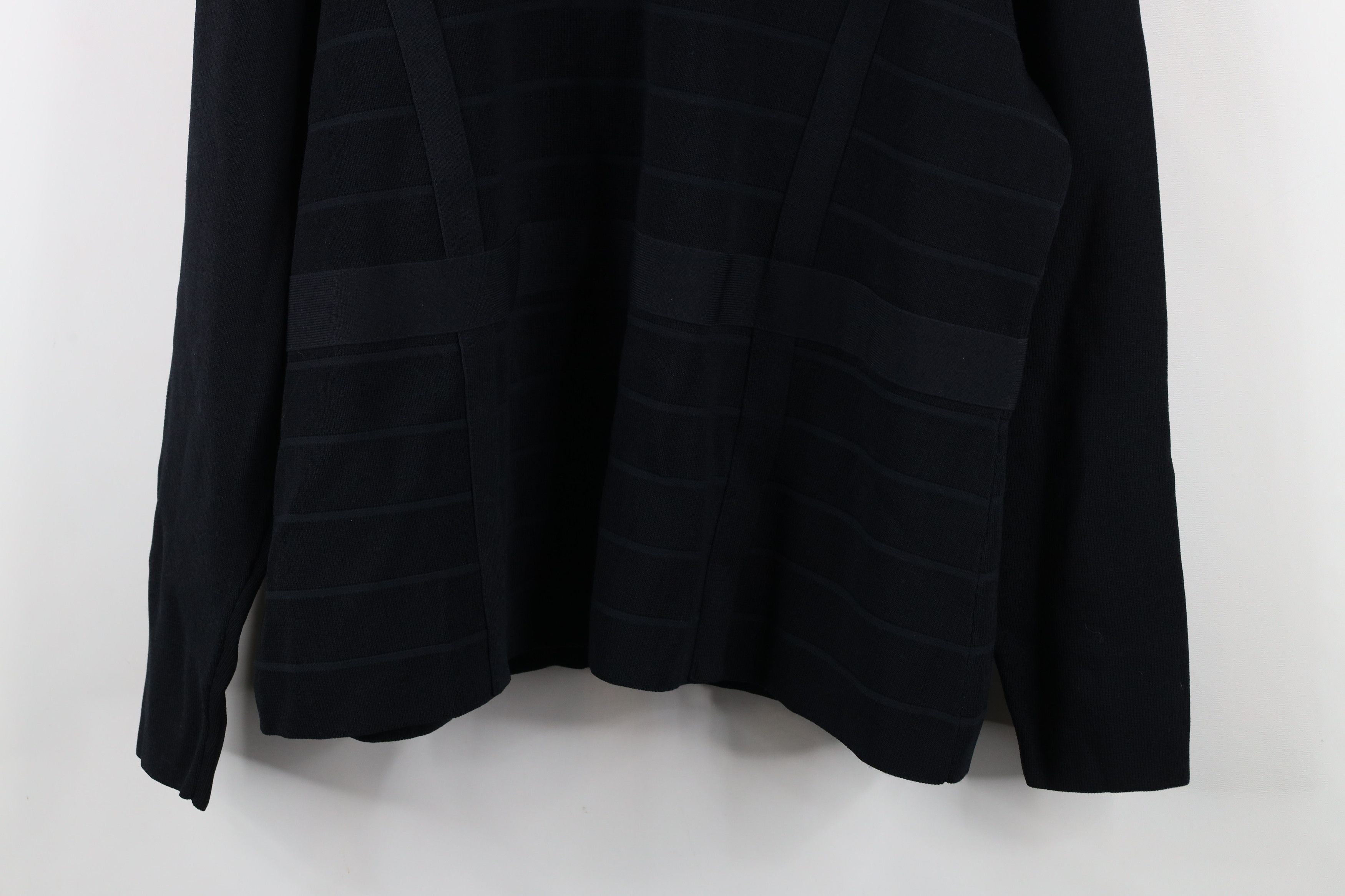 Vintage New Lane Bryant Ribbed Knit Full Zip Sweater Jacket Black Size 3XL / US 20-22 - 12 Thumbnail