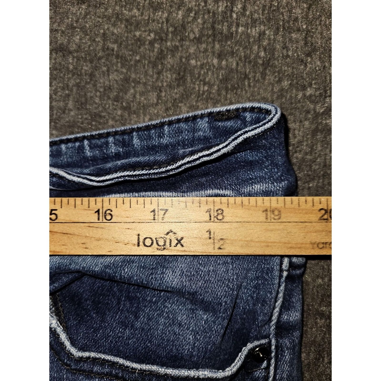 Vintage KanCan Jeans Womens 20 Blue Medium Wash Skinny High Rise Distressed Raw Hem Denim Plus Size 5-Pocket Pockets Stretch Jeans Mens? Size 42" / US 20 - 4 Thumbnail