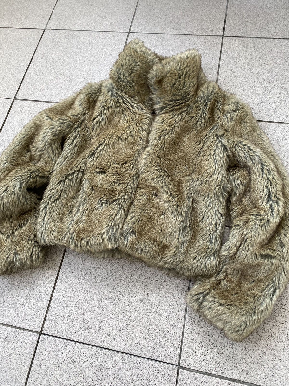 image of Archival Clothing x Beauty Beast Vintage Yohji Style Faux Fur Cropped Jacket (Size Small)