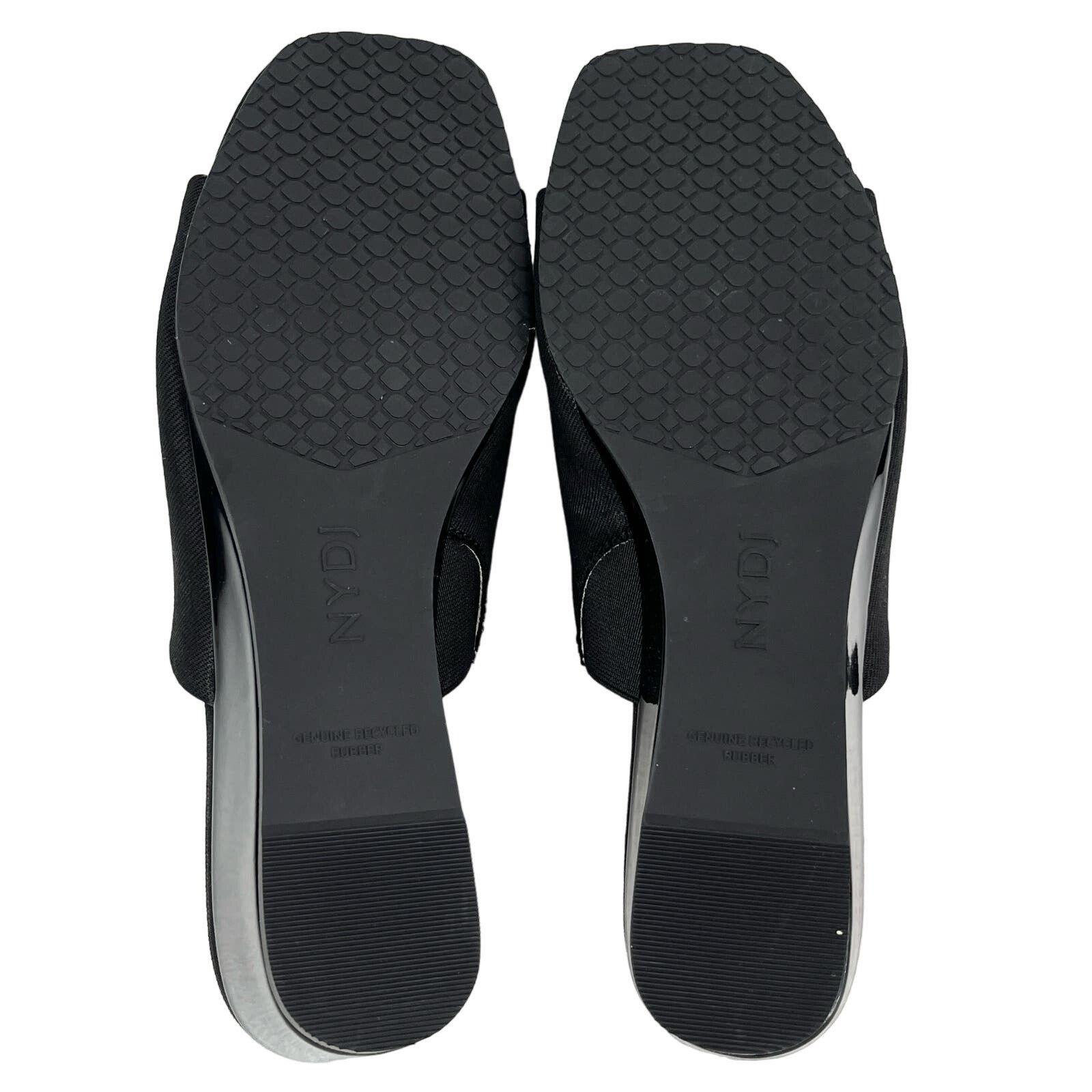 NYDJ NYDJ Claudine Wedge Mule Sandals Black 8 Patent Wedge New Size US 8 / IT 38 - 4 Thumbnail