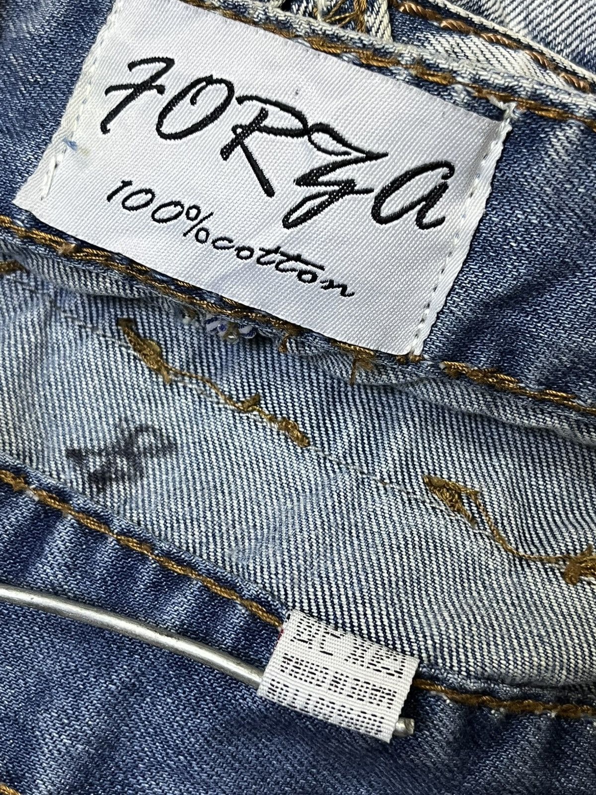 Japanese Brand SICK🔥JAPANESE BRAND FORZA DISTRESSED STYLE JEANS Size US 35 - 21 Thumbnail