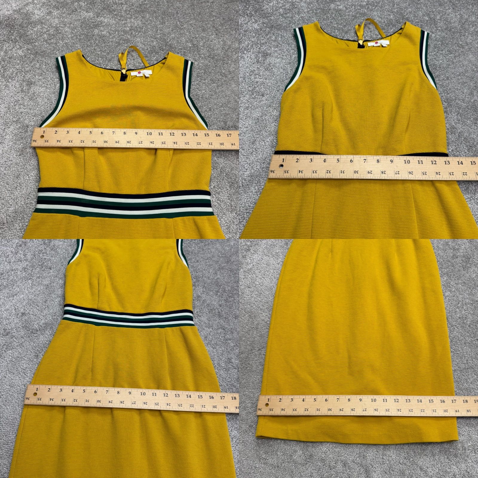 Boden Boden Dress Womens Midi Sheath 6R Mustard Yellow Knit Sleeveless Striped Vintage No Size M / US 6-8 / IT 42-44 - 9 Thumbnail