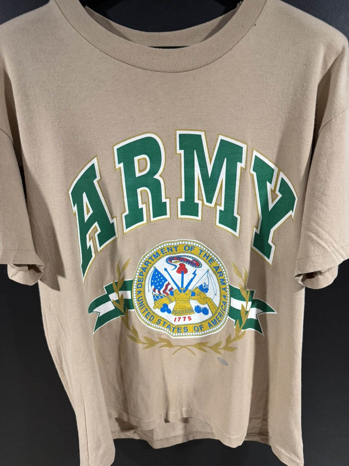 Vintage 1990s Vintage Army Single Stitch Distressed Military Tee L Size US L / EU 52-54 / 3 - 2 Thumbnail