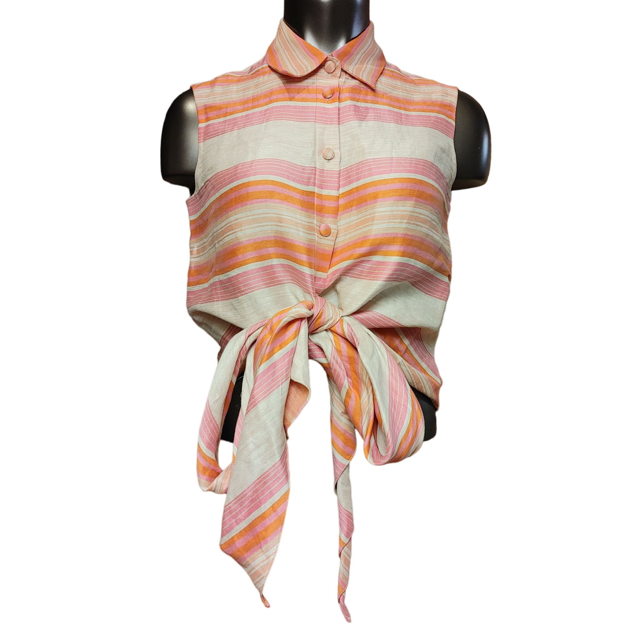 Other Christian Siriano Women's Orange/Pink Sleeveless Tie Front C Size M / US 6-8 / IT 42-44 - 1 Thumbnail