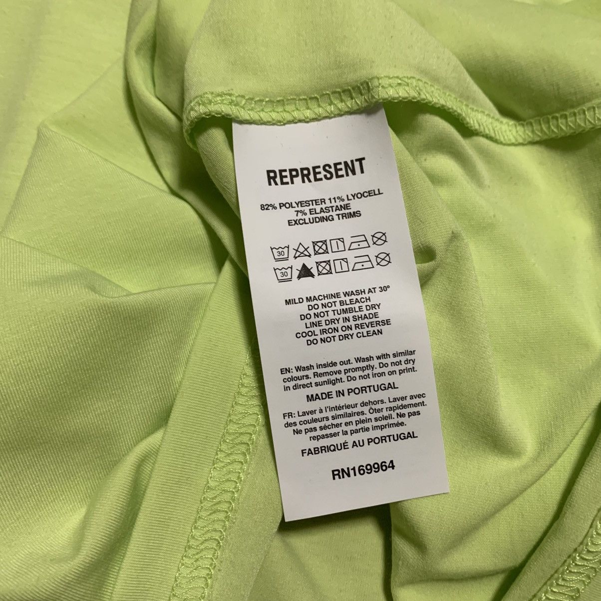 Represent Clo. Represent XS 247 Oversized Tee Shadow Lime Green Gym Top Size US M / EU 48-50 / 2 - 8 Thumbnail
