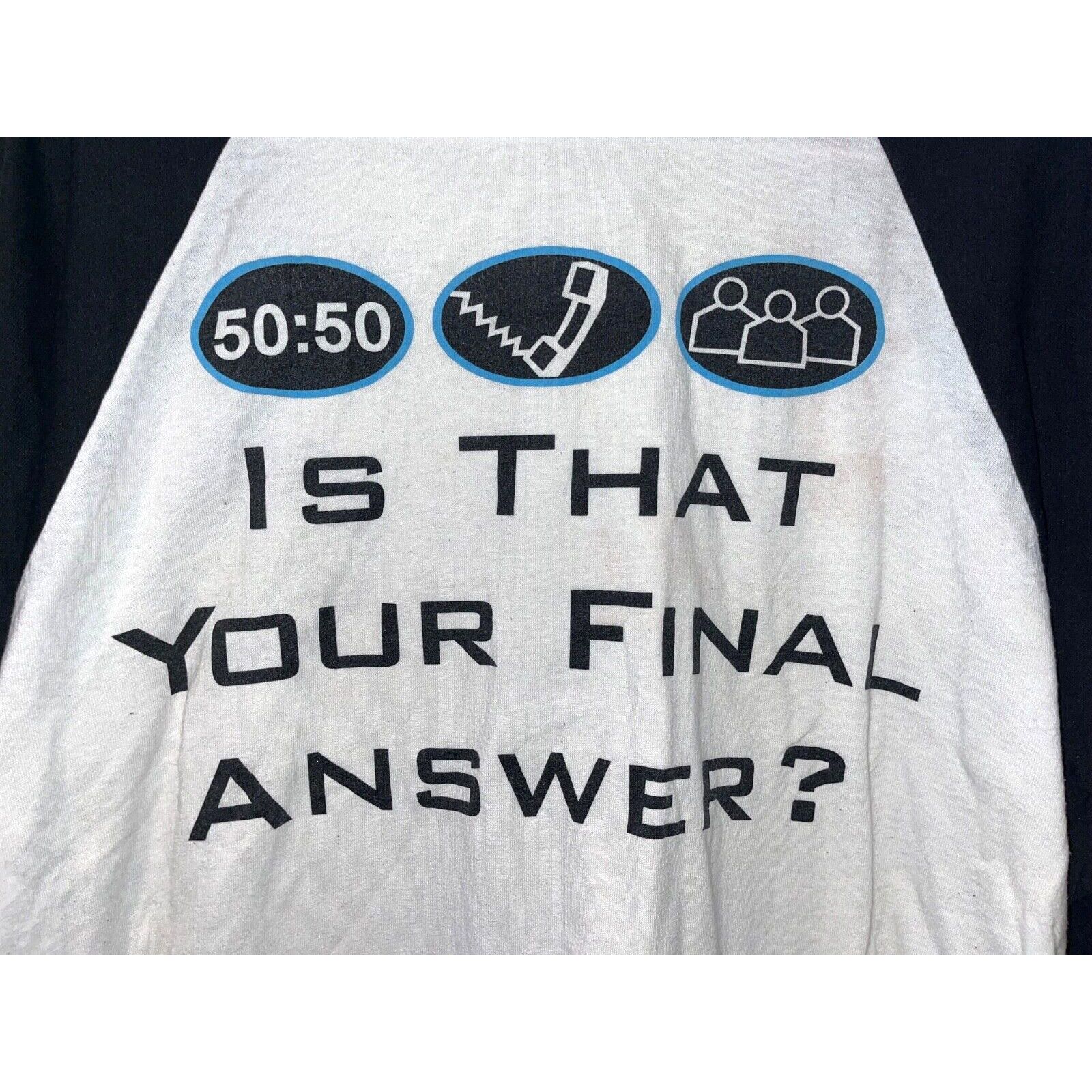 Augusta Sportswear Who Wants To Be A Millionaire Game Show T Shirt L 3/4 Sleeve Size US L / EU 52-54 / 3 - 14 Thumbnail