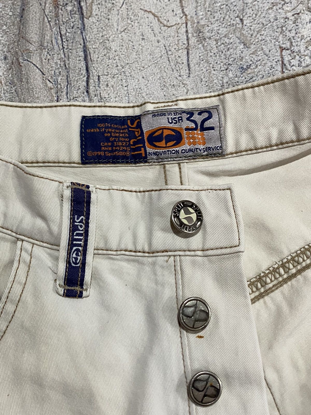 Split VINTAGE SPLIT SKATEBOARDS SHORT JORTS STRIPPED PANTS Size US 32 / EU 48 - 7 Thumbnail