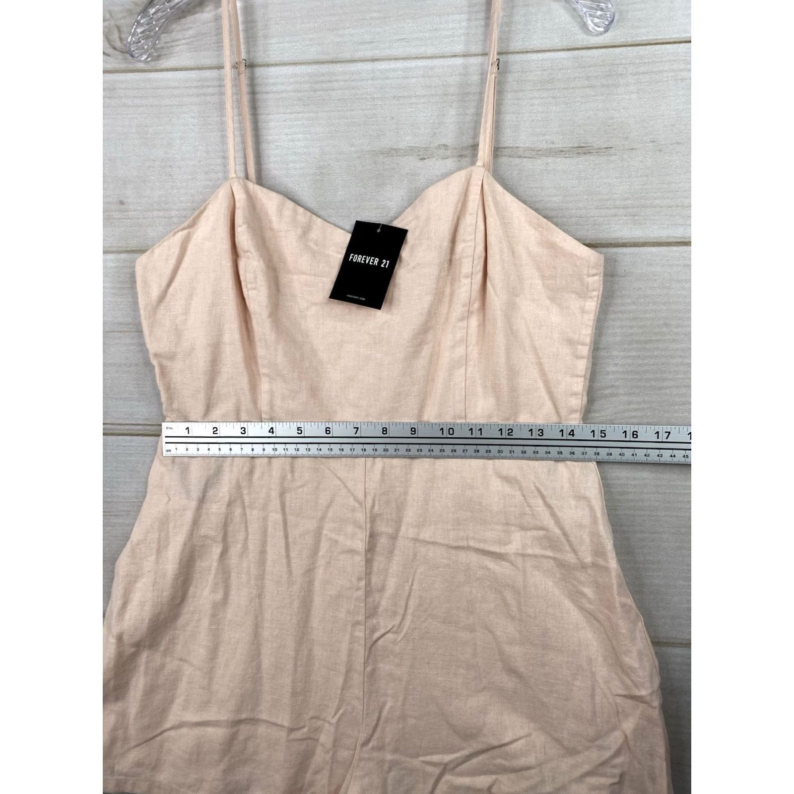 Forever 21 Forever 21 Womens Romper One-Piece Jumpsuit Sleeveless L Pink Linen NWT Bohemian Casual Summer Size 36" / US 14 / IT 50 - 4 Thumbnail