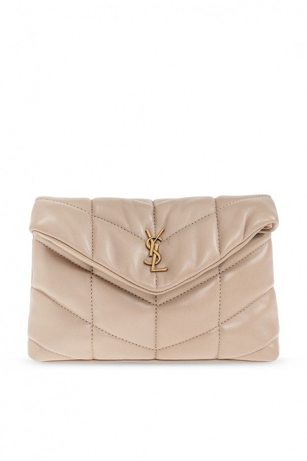 Saint Laurent Paris o1s1wg111024 Size: OS / Puffer Small Pouch in Beige Size ONE SIZE - 1 Thumbnail