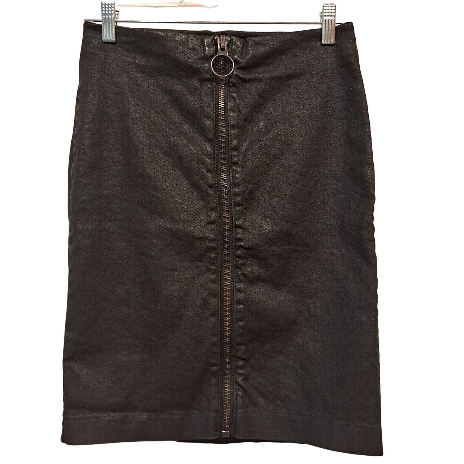 Allsaints AllSaints Black Jade Pencil Skirt Stretch Full Zip US 6/UK10 Size 28" / US 6 / IT 42 - 2 Thumbnail