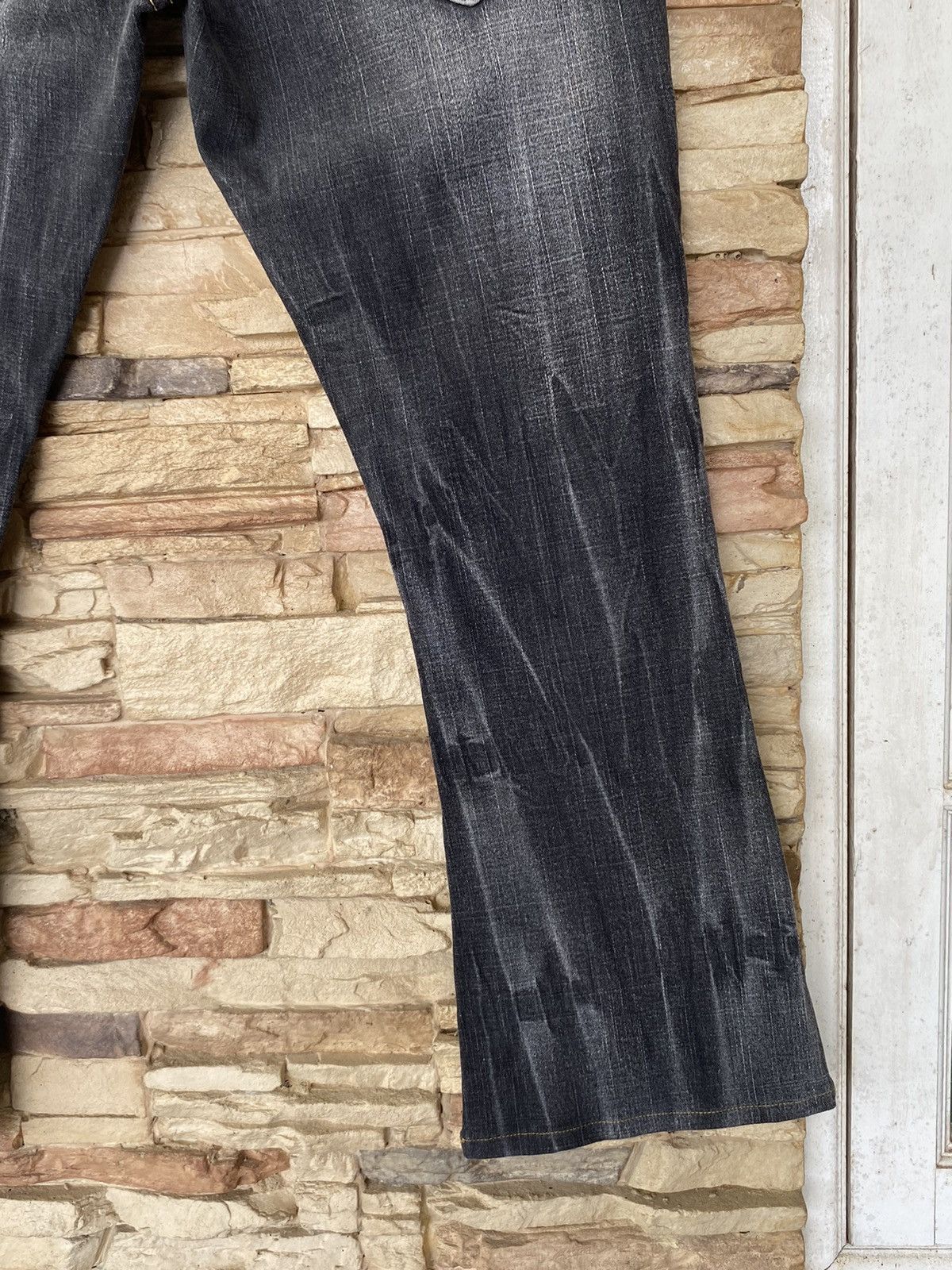 If Six Was Nine BCBG Skull Cross 💀 Flare Jeans Button Boot Cut Size US 33 - 4 Thumbnail