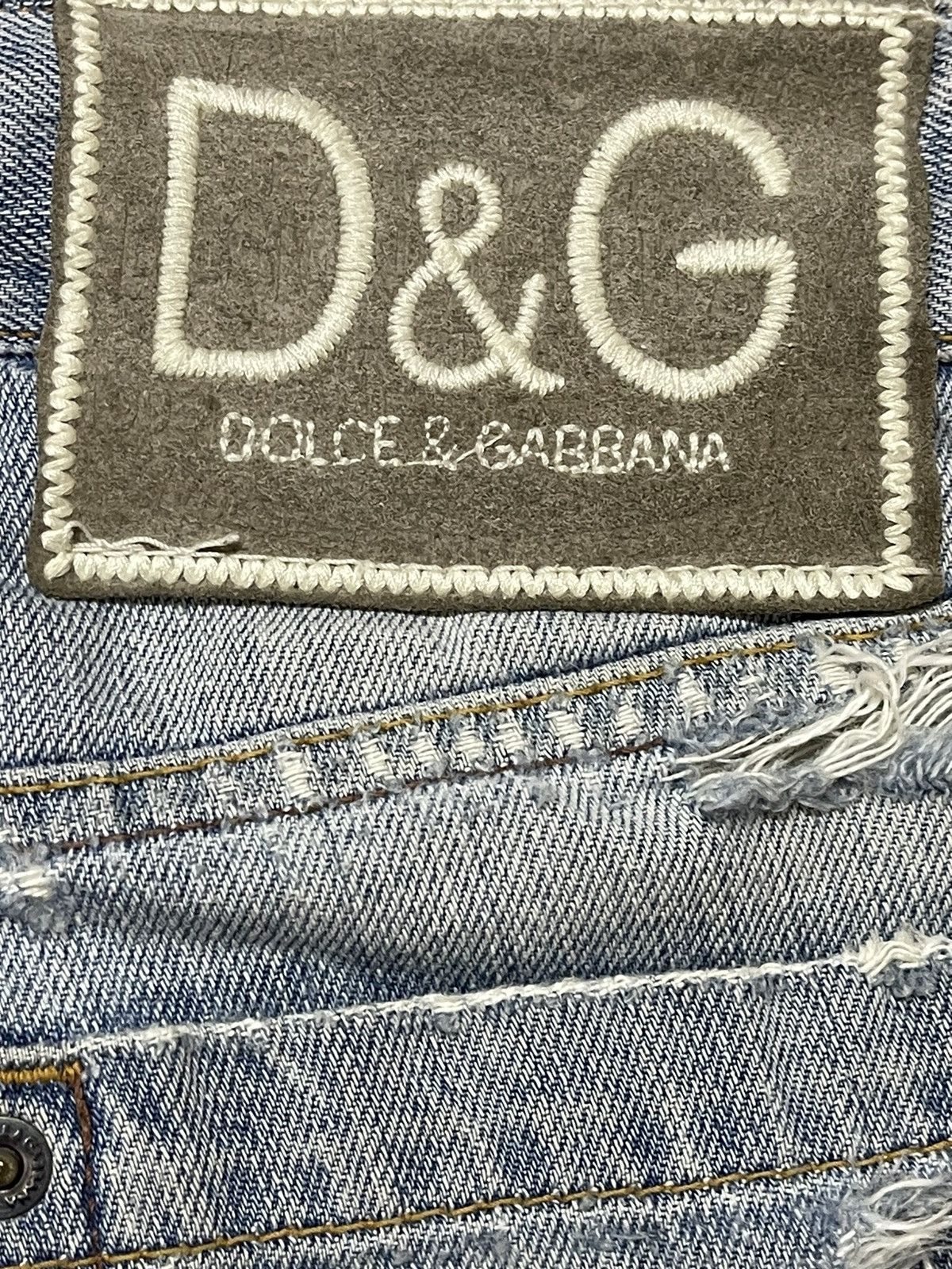 Dolce & Gabbana Vintage Dolce Gabbana Mud Faded Wash Distressed Loose Jeans Size US 31 - 9 Thumbnail